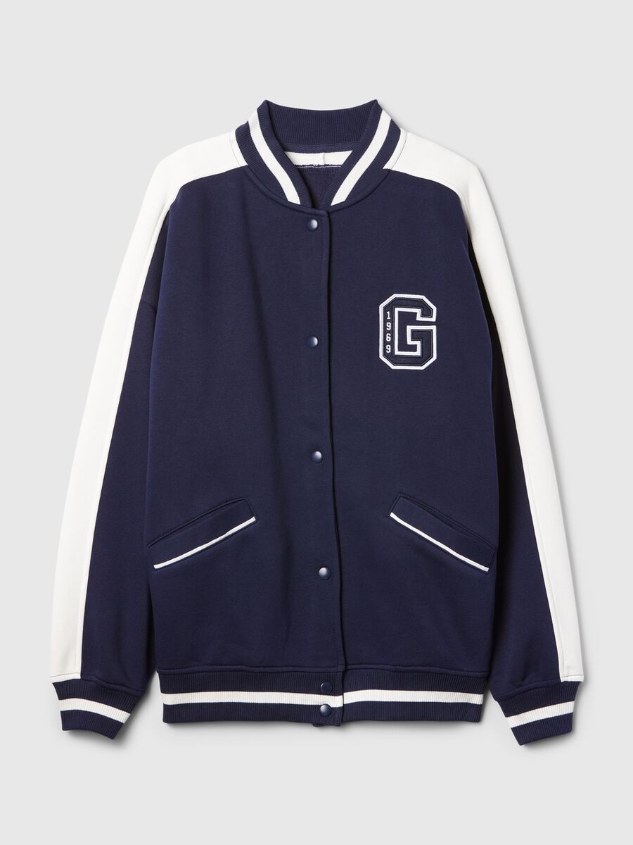 Bomber varsity oversize con ricamo logo Donna_4