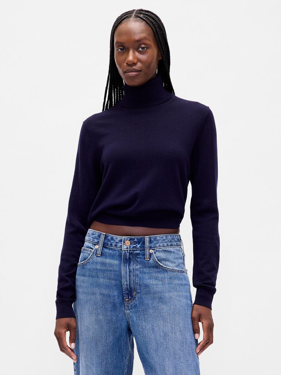 Pullover collo alto in lana Donna_0