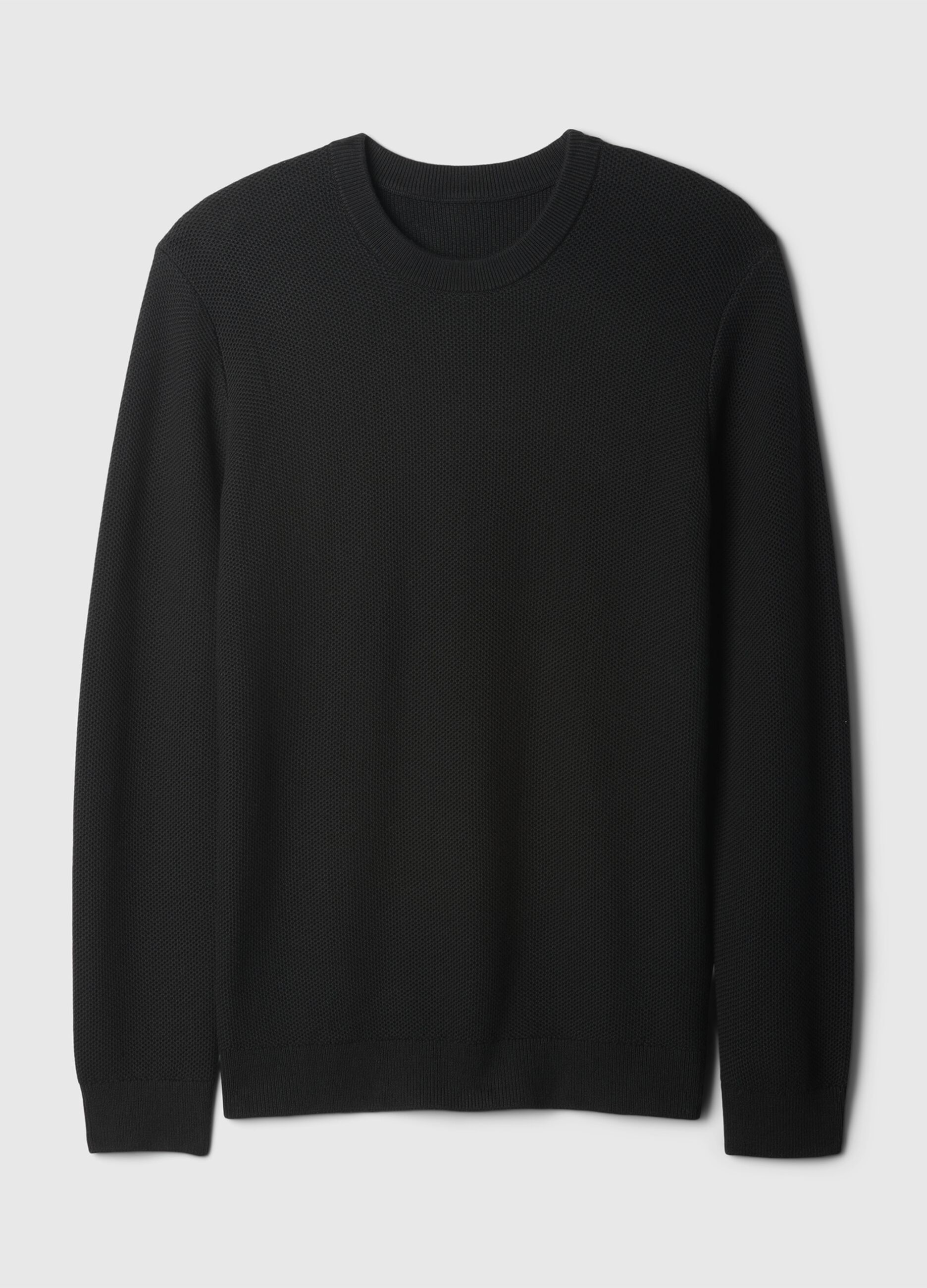 Pullover con micro trama a nido d'ape_4
