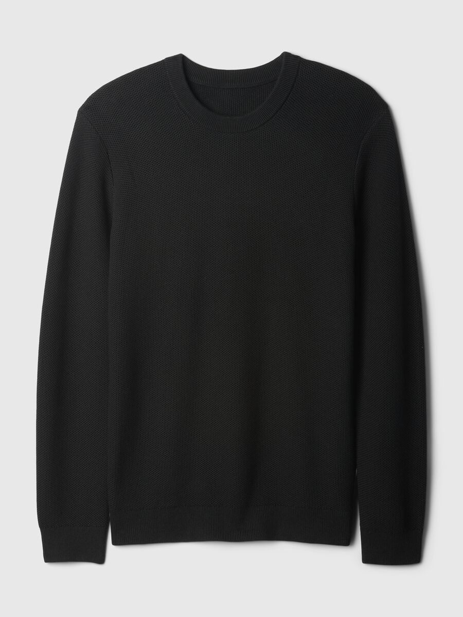 Pullover con micro trama a nido d'ape Uomo_4
