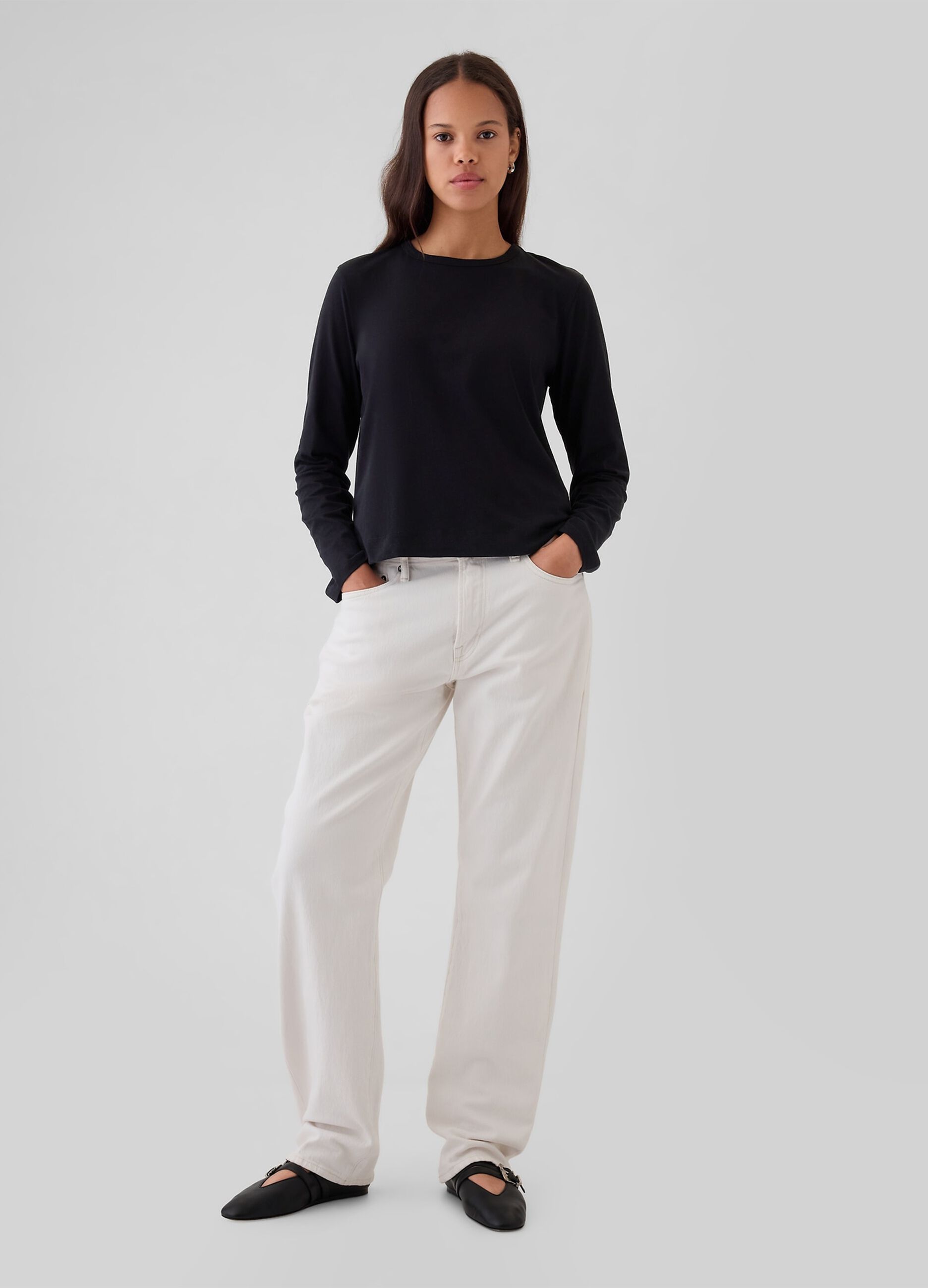 T-shirt a maniche lunghe in cotone_1