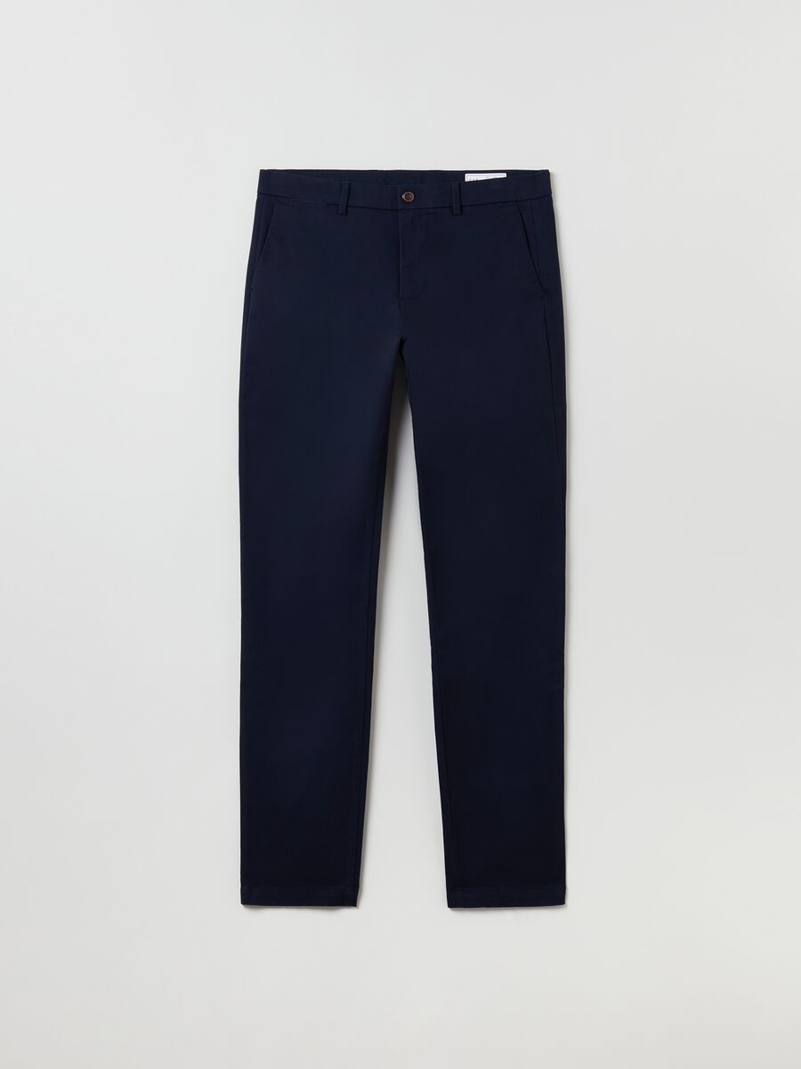Skinny-fit stretch cotton trousers Man_1