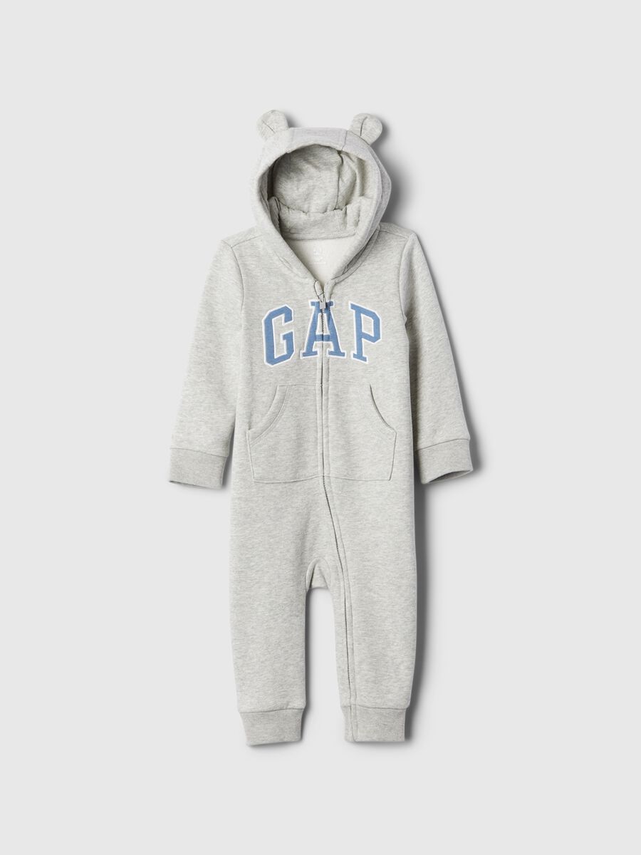 Tutina full-zip con cappuccio e ricamo logo Neonato_0