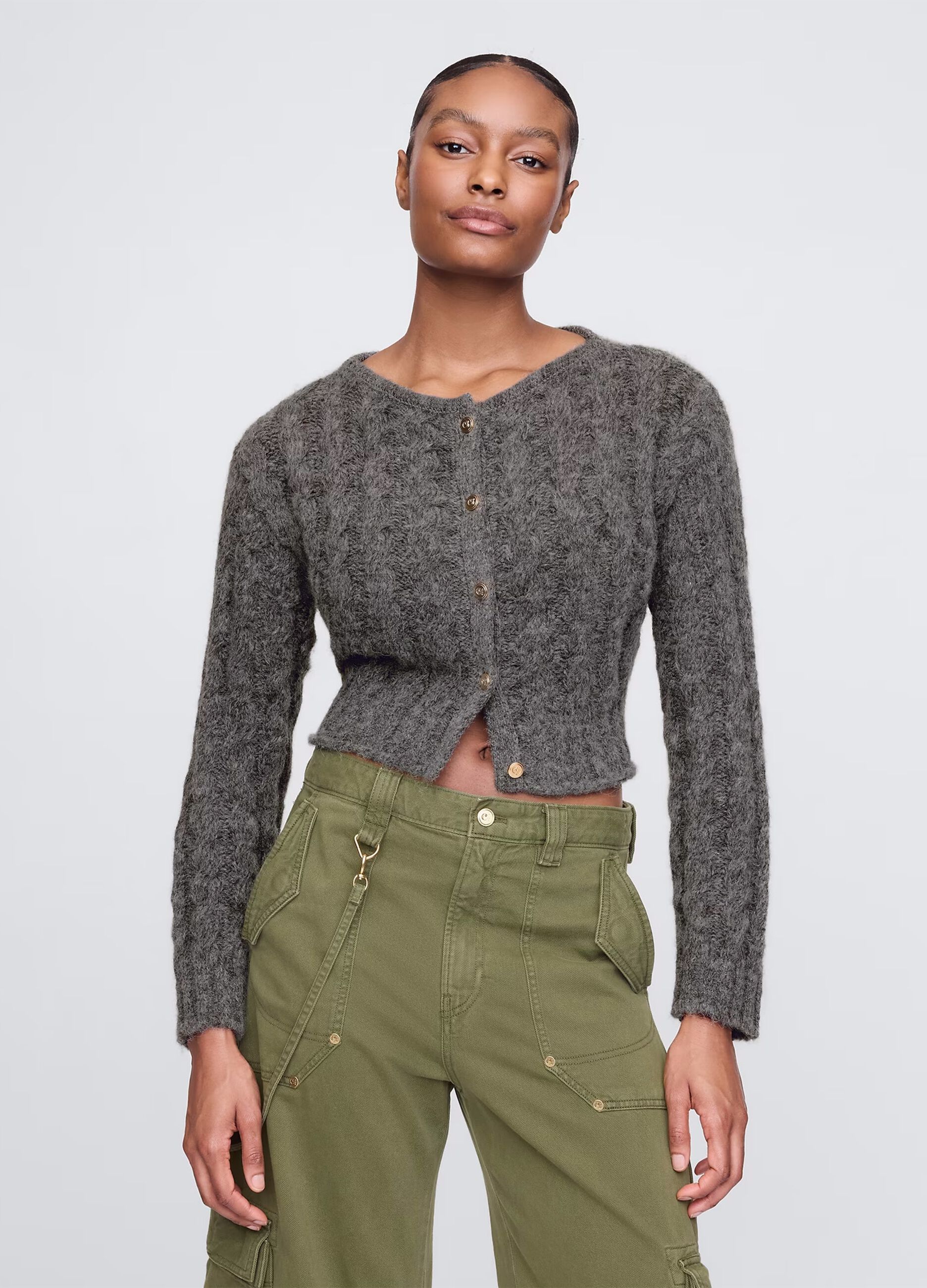 GAP x CULT GAIA Cardigan crop a trecce