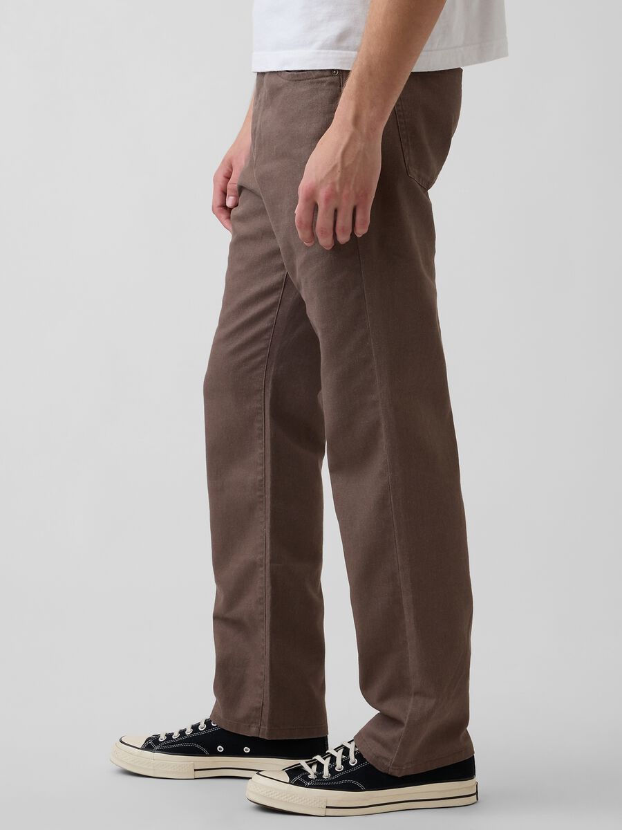 Linen and cotton blend trousers Man_1
