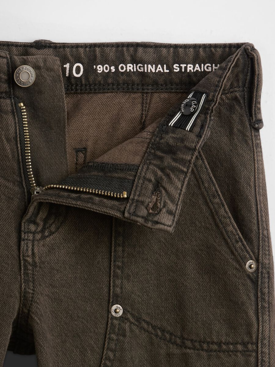 Pantaloni cargo marroni in cotone Bambino_4