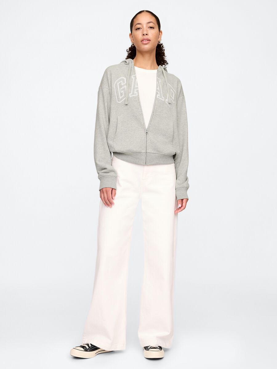 Felpa con cappuccio grigia con logo GAP Woman_1