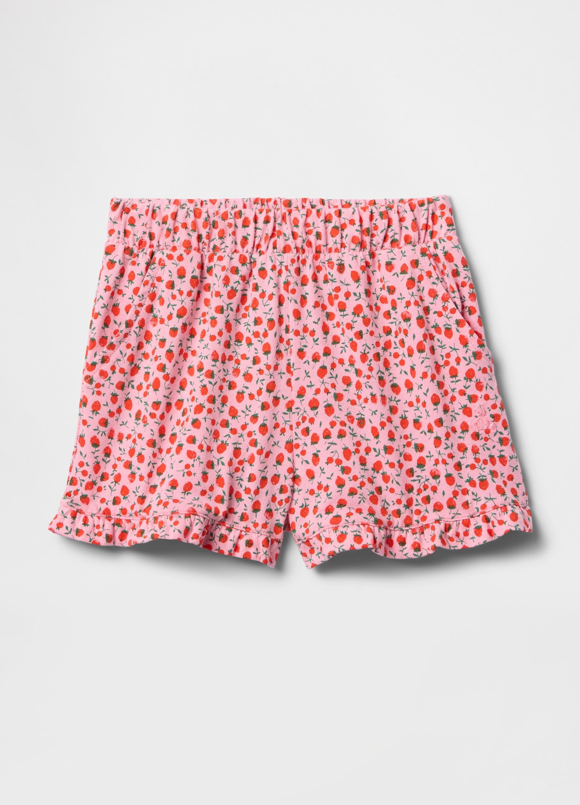 Pantaloncini floreali rosa a vita alta