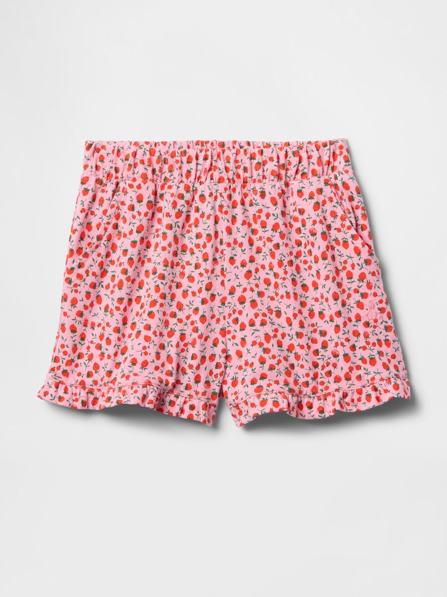 Pantaloncini floreali rosa a vita alta Bimba_0