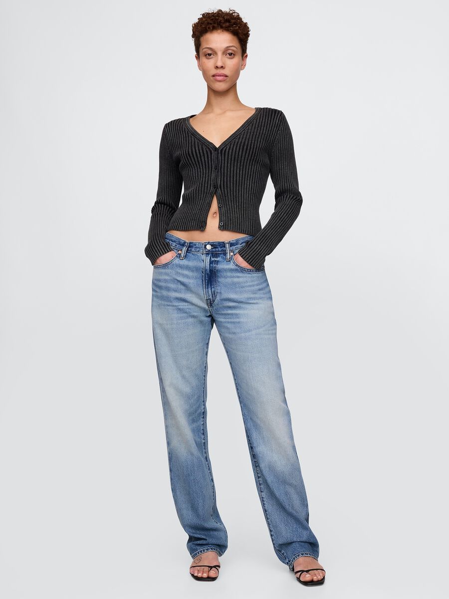 Jeans blu regular in misto cotone e Lyocell Unisex_1