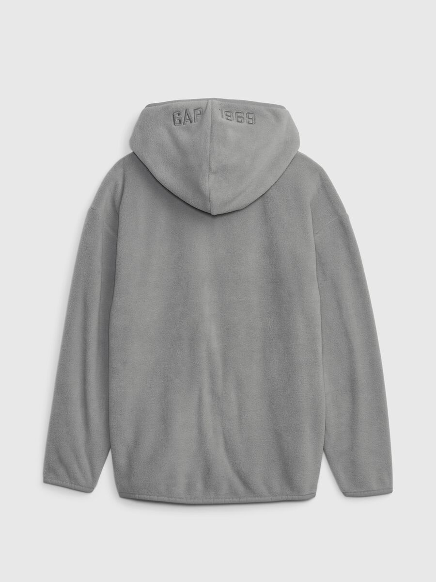 Full-zip fleece hoodie and embroidered logo Boy_1