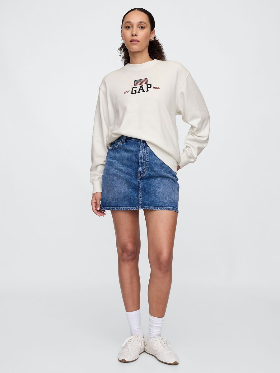 White GAP Sweatshirt with Logo Woman_1