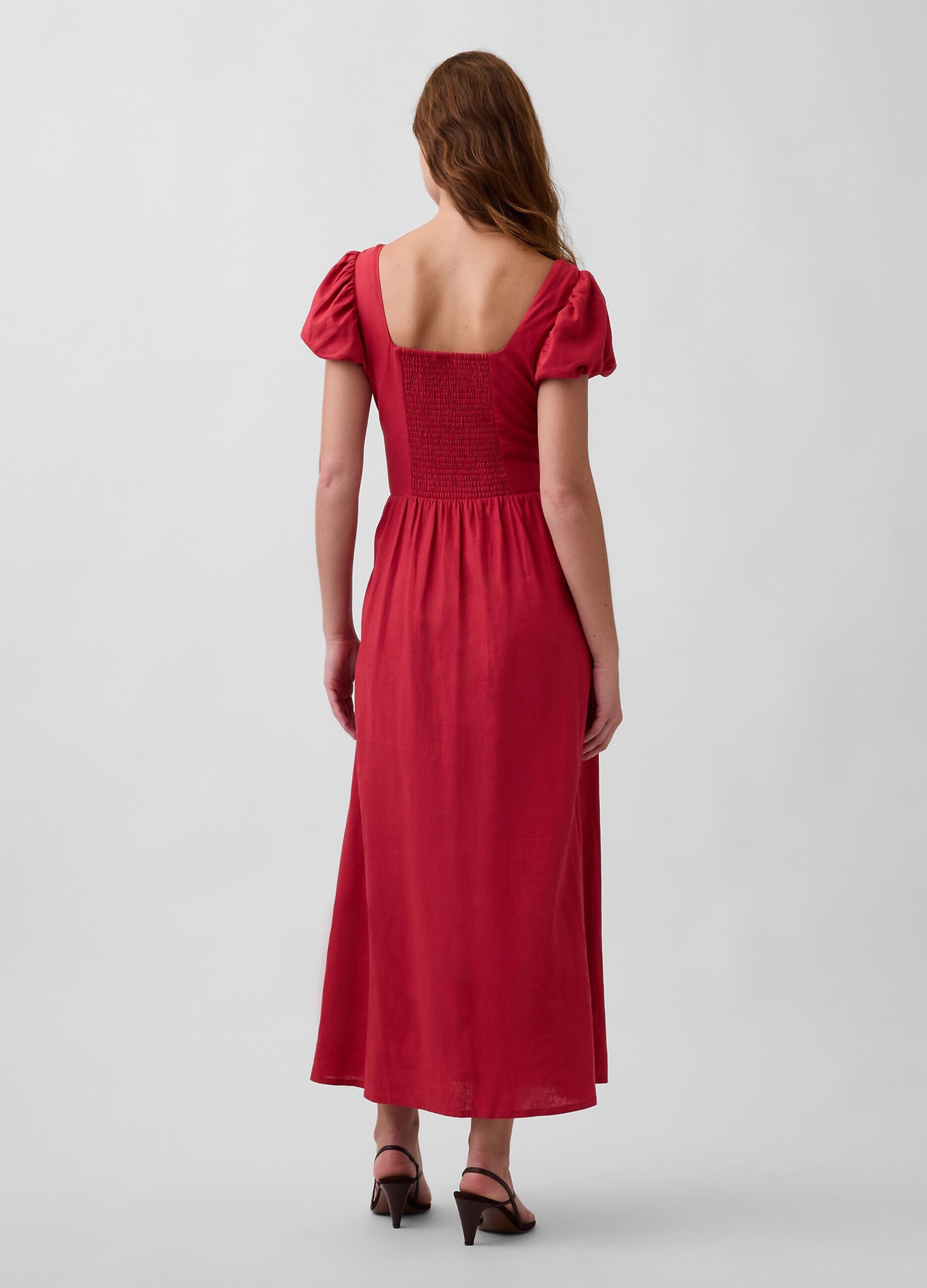 Abito midi in misto lino