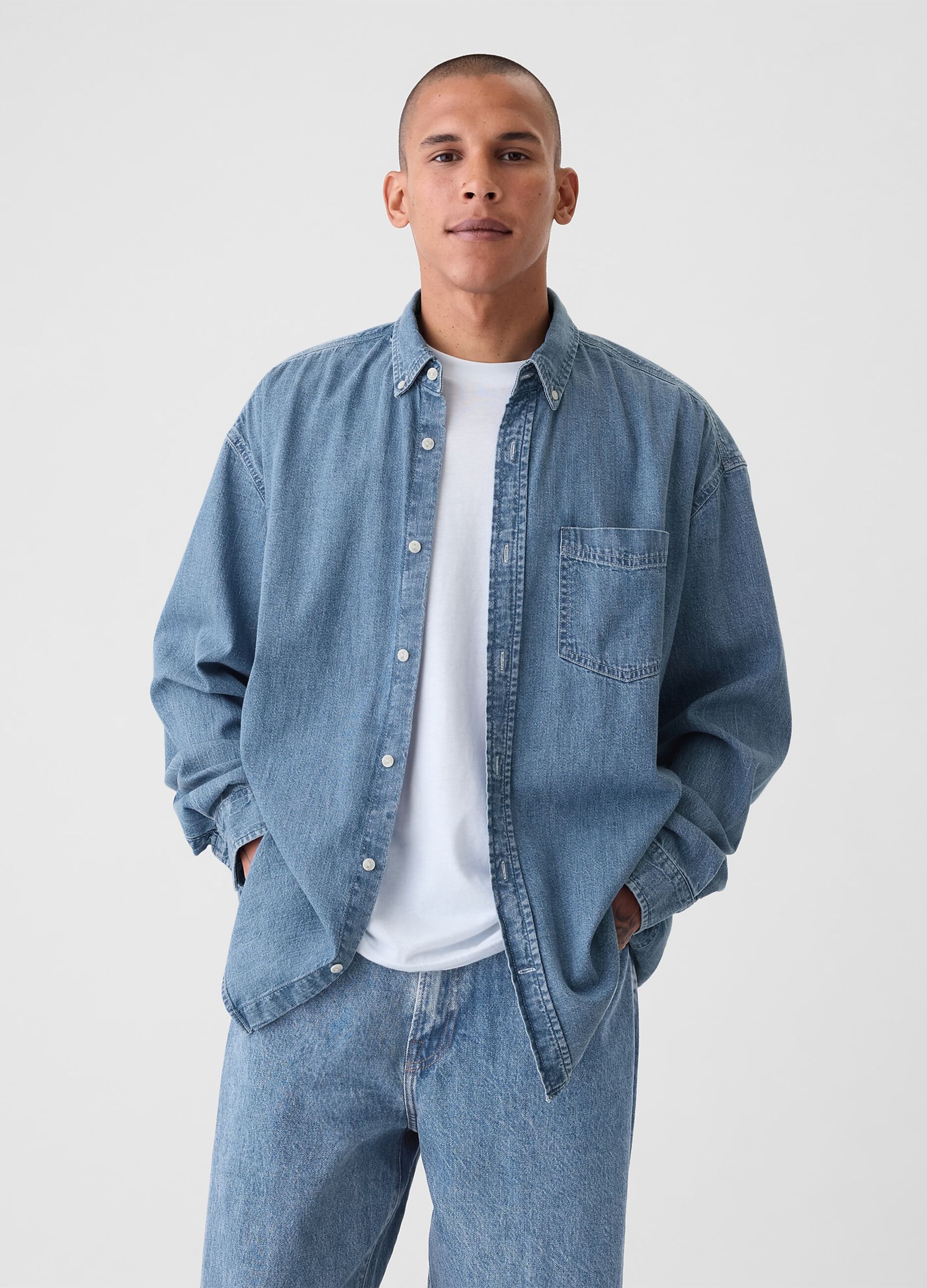 Camicia button-down in denim 