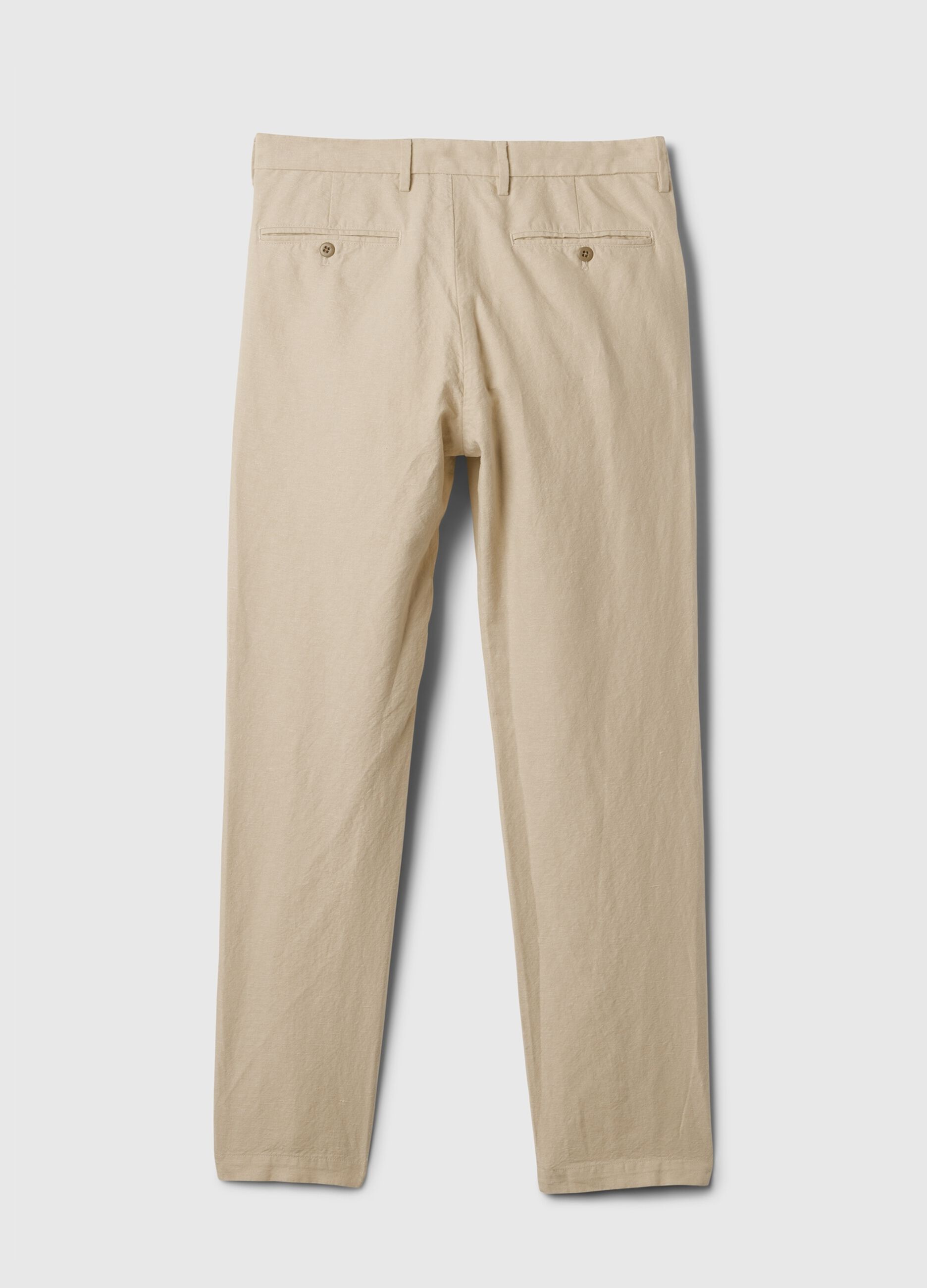 Pantalone slim fit in lino e cotone_5