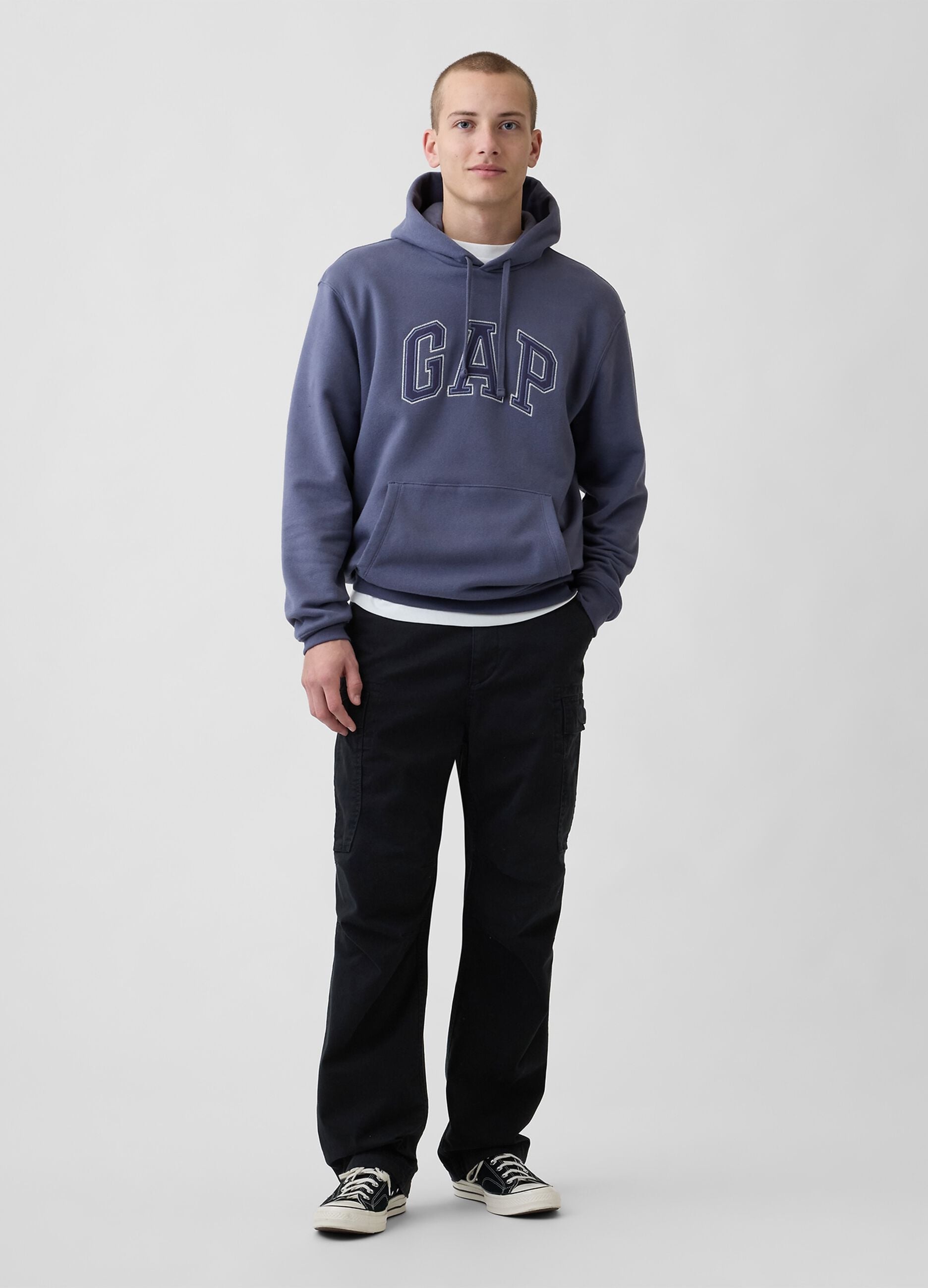 Felpa con cappuccio con logo GAP in misto cotone