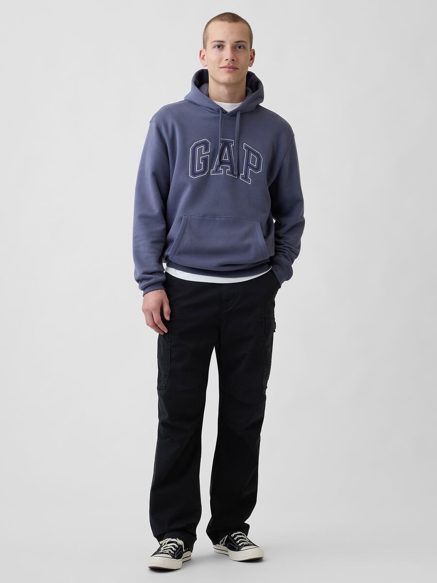 Felpa con cappuccio con logo GAP in misto cotone Uomo_0