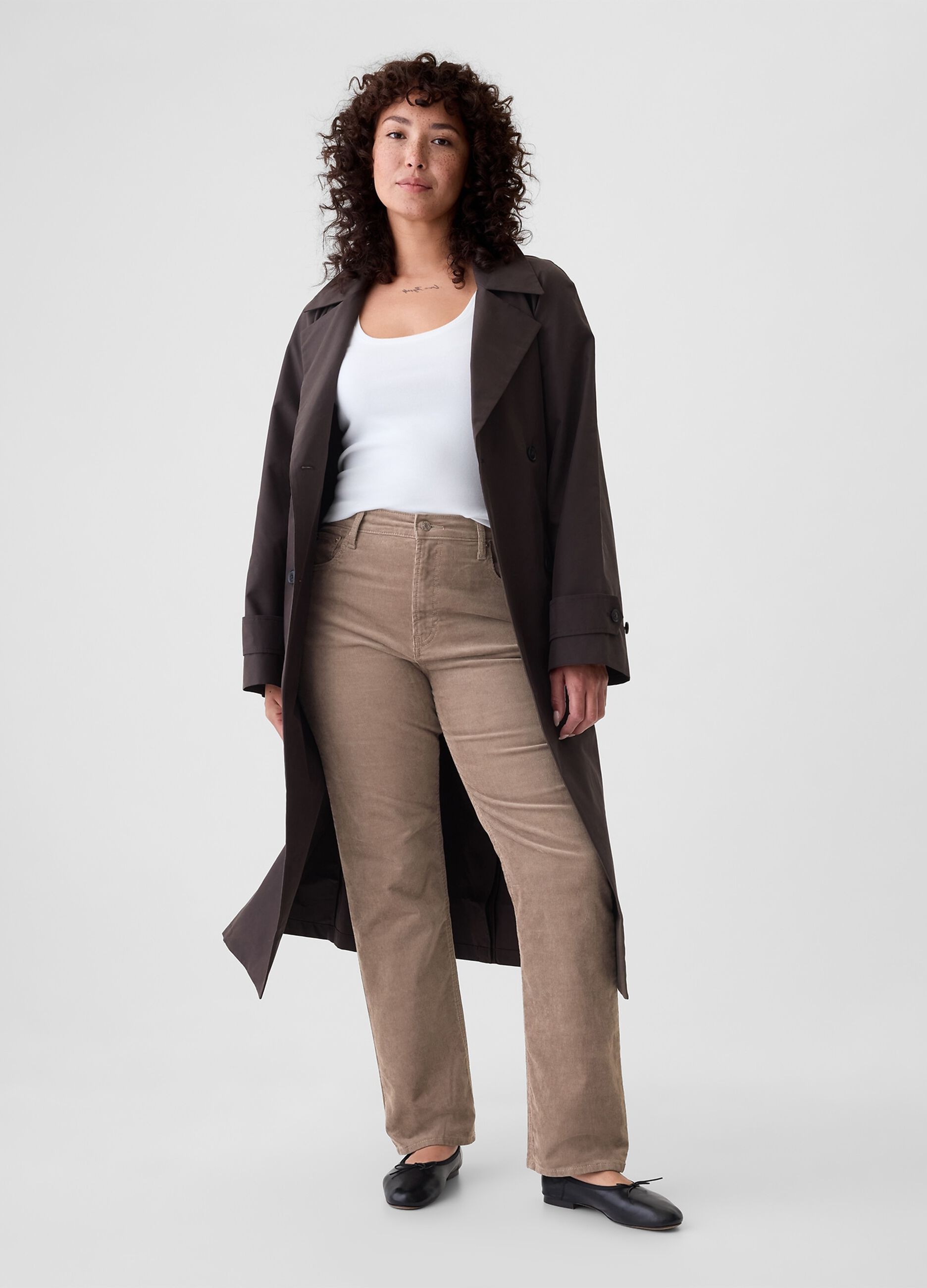 Straight high-rise trousers in corduroy_4