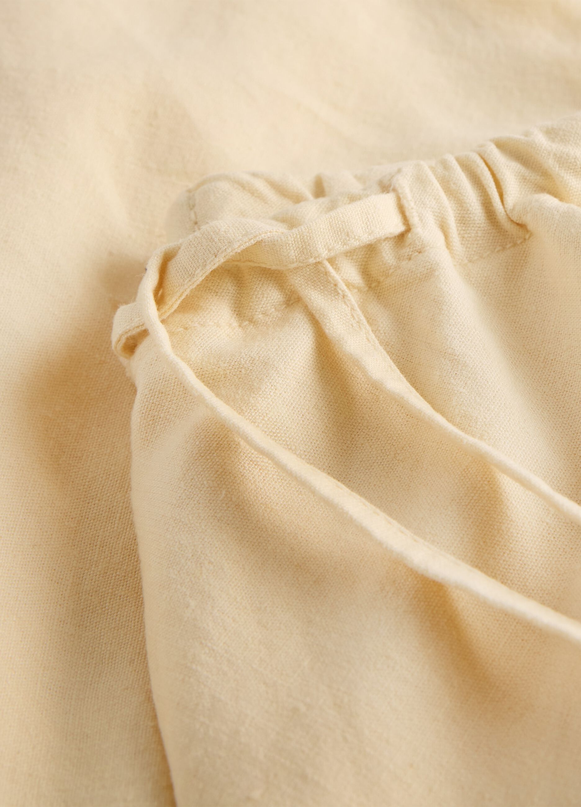 Gonna lunga beige in lino e viscosa_4