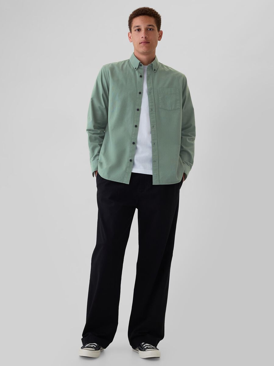 Camicia regular fit in cotone oxford Uomo_1