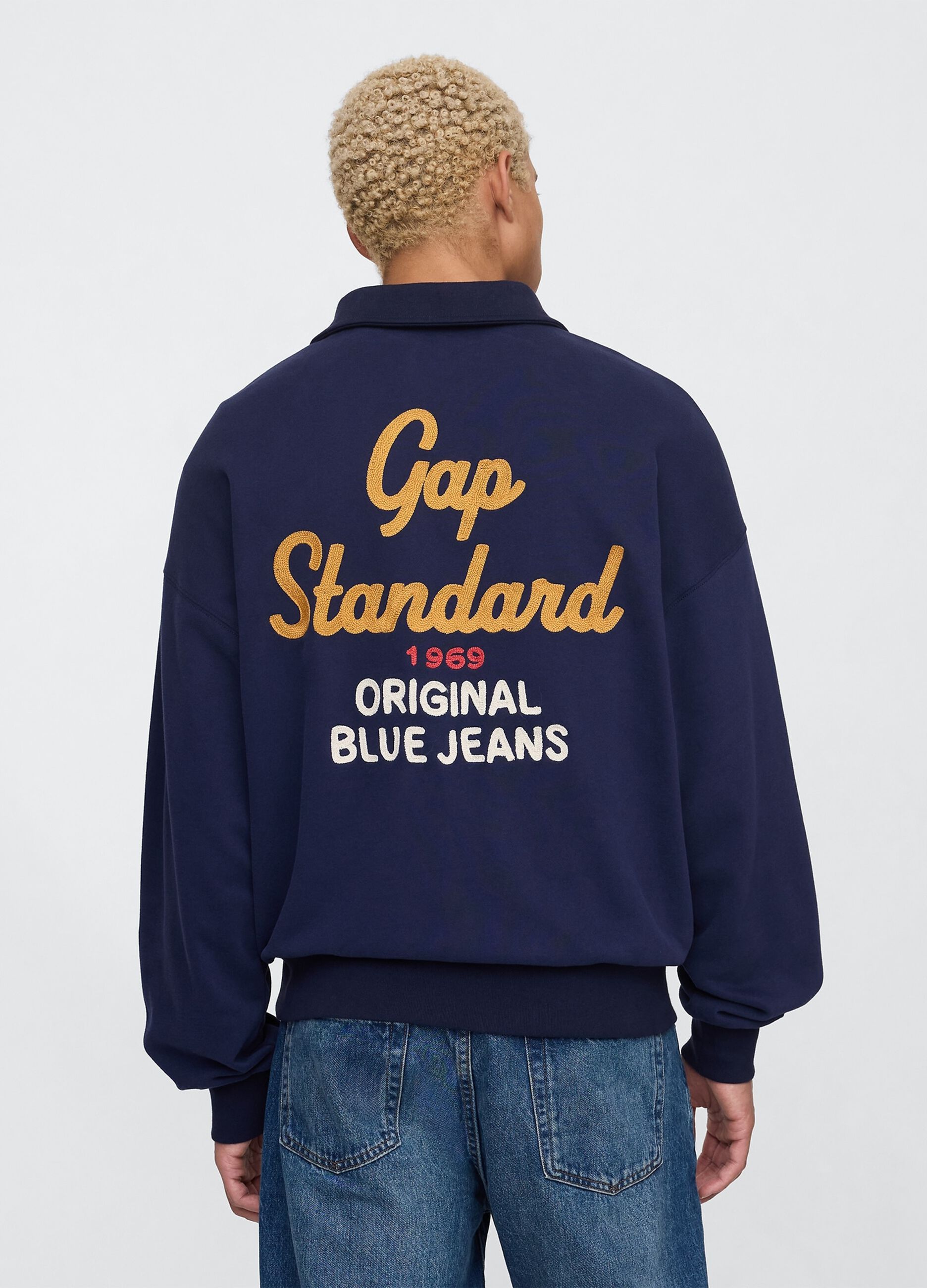 Felpa blu con zip a mezza lunghezza Gap_2