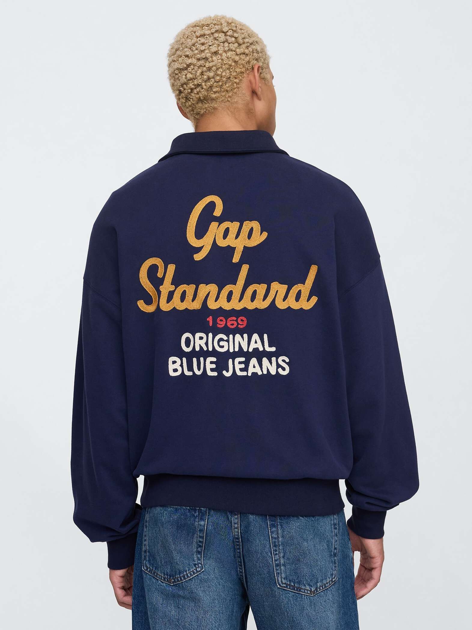 Felpa blu con zip a mezza lunghezza Gap_2