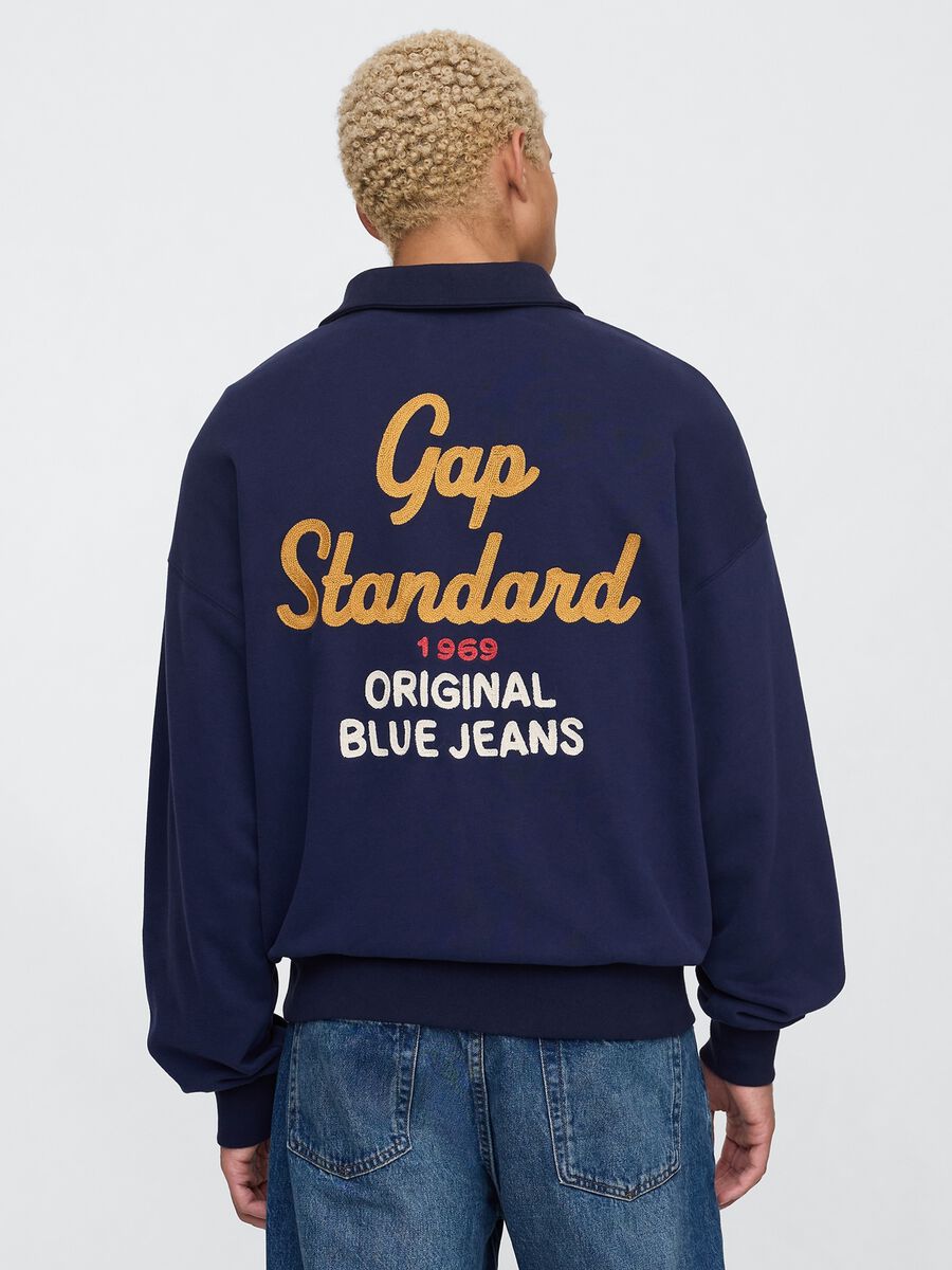 Felpa blu con zip a mezza lunghezza Gap Uomo_2