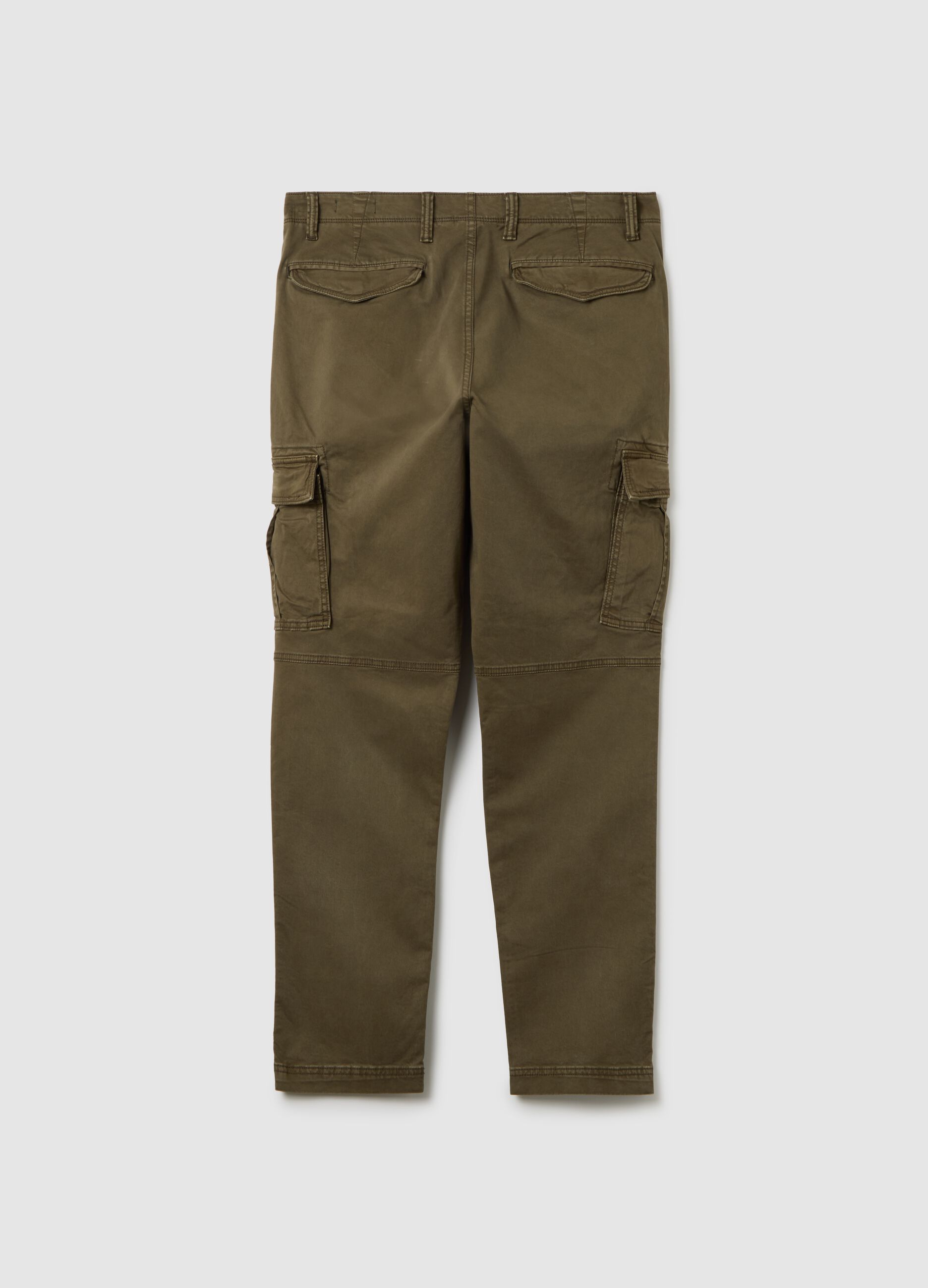 Pantaloni cargo in cotone stretch_2