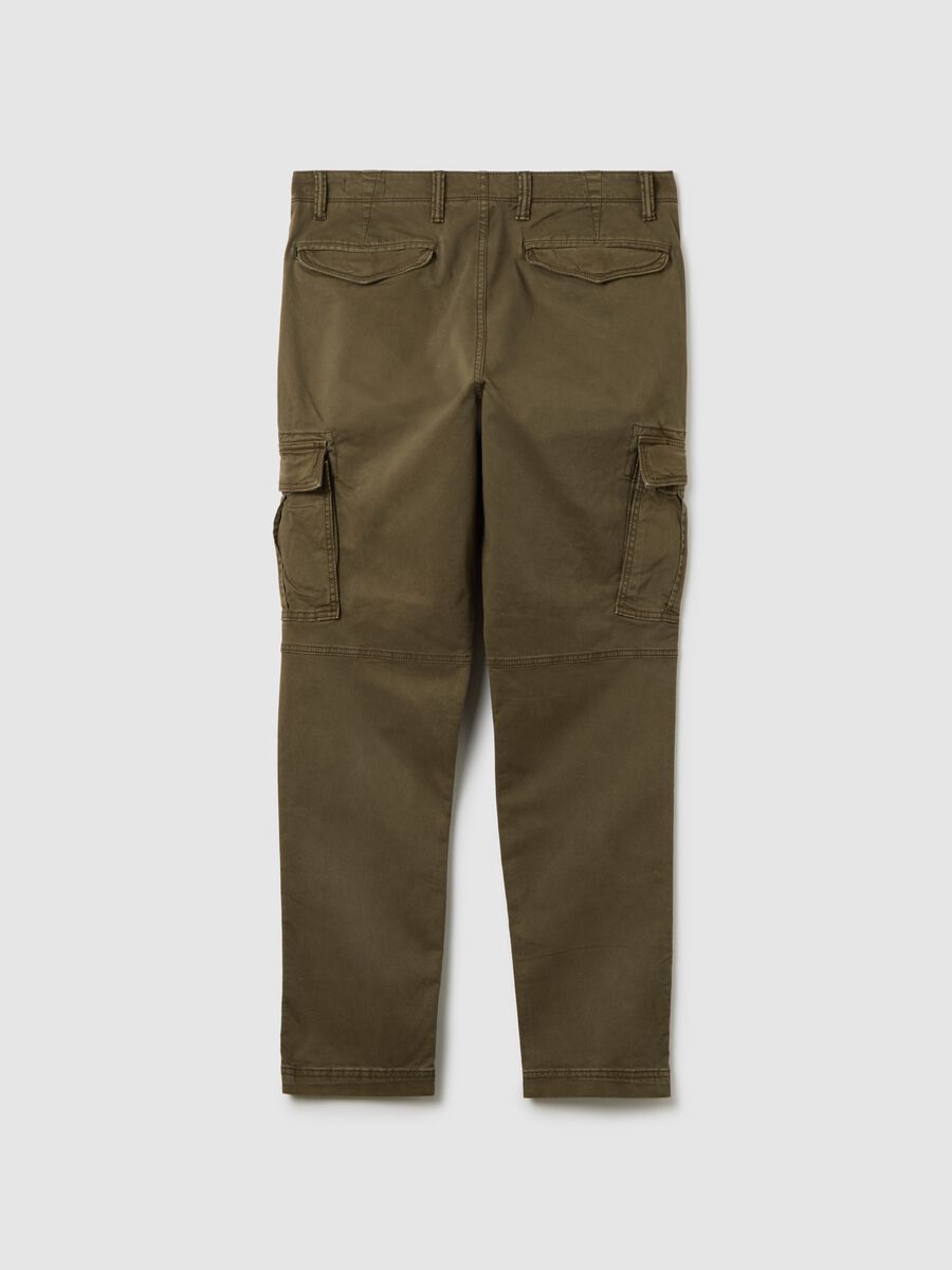 Pantaloni cargo in cotone stretch Uomo_2