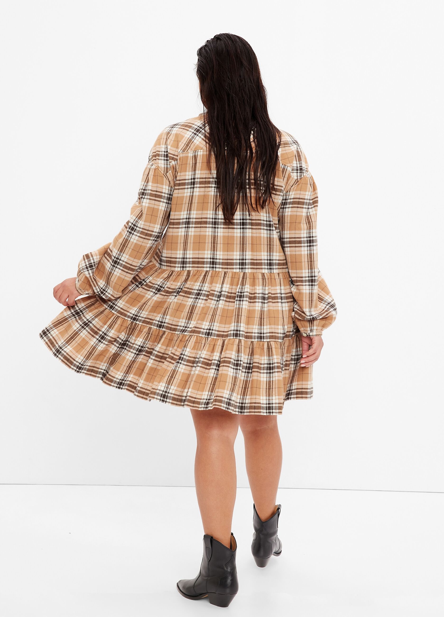 Short shirt dress with check pattern_4