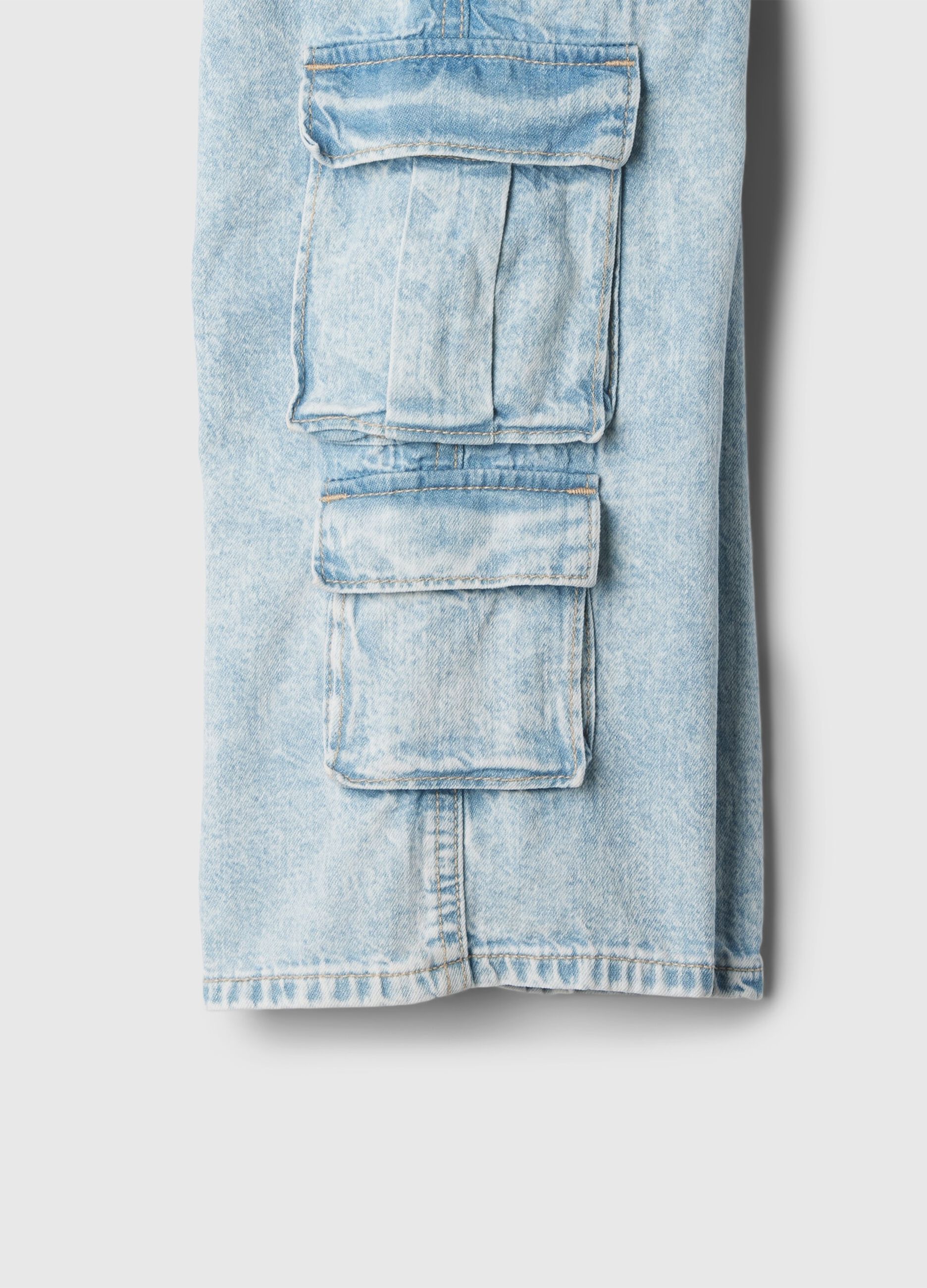 Joggers cargo in denim con coulisse_2