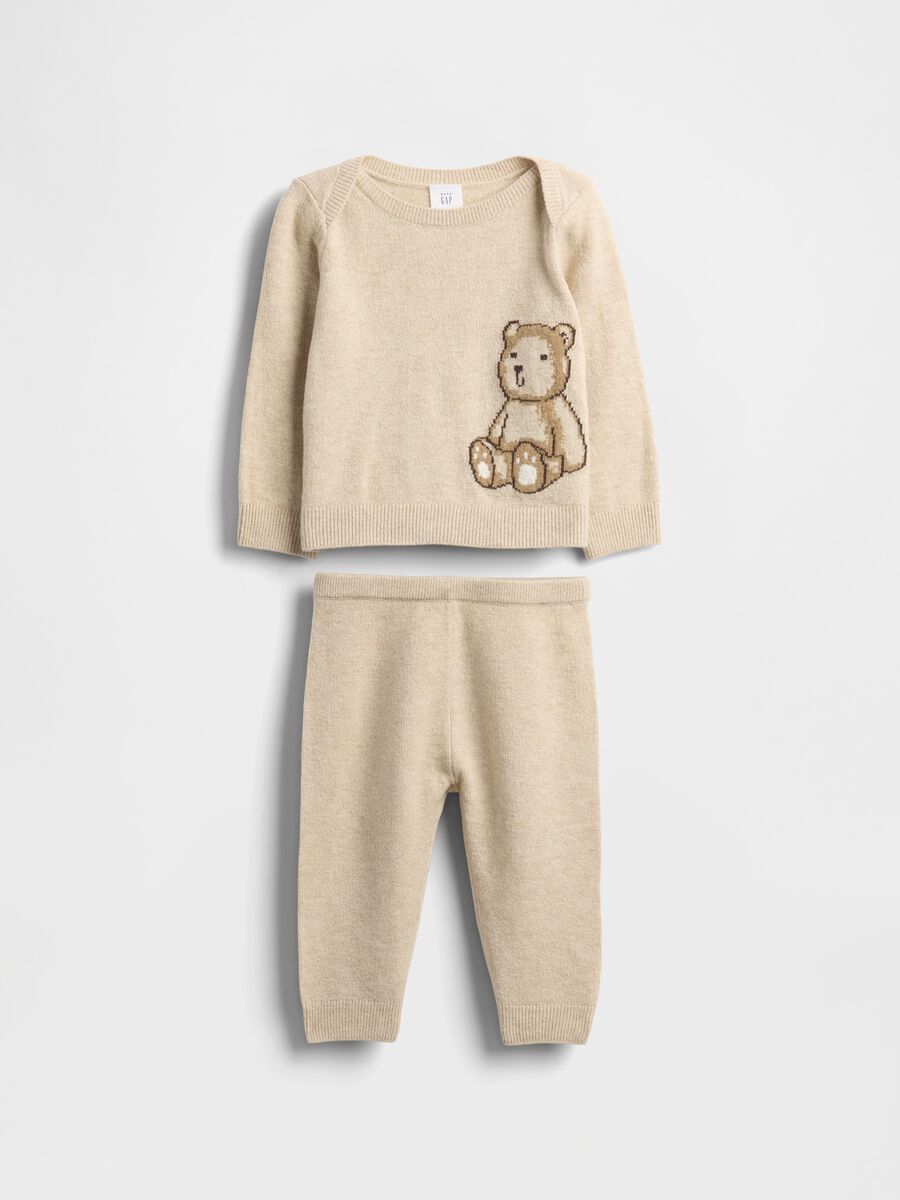 Beige newborn set in cotton blend Newborn Boy_0