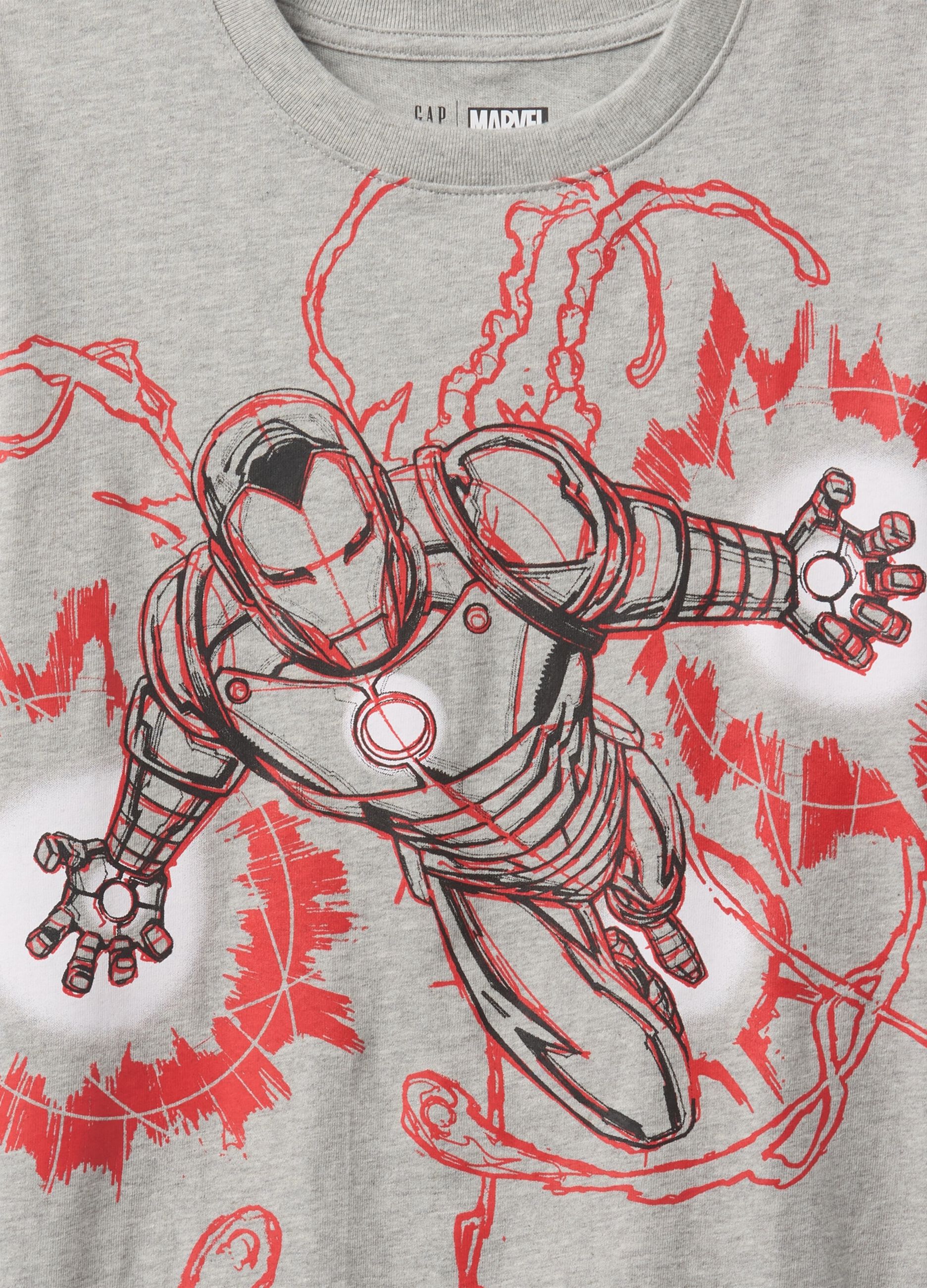 T-shirt grigia a maniche corte con stampa Marvel GAP Kids_1