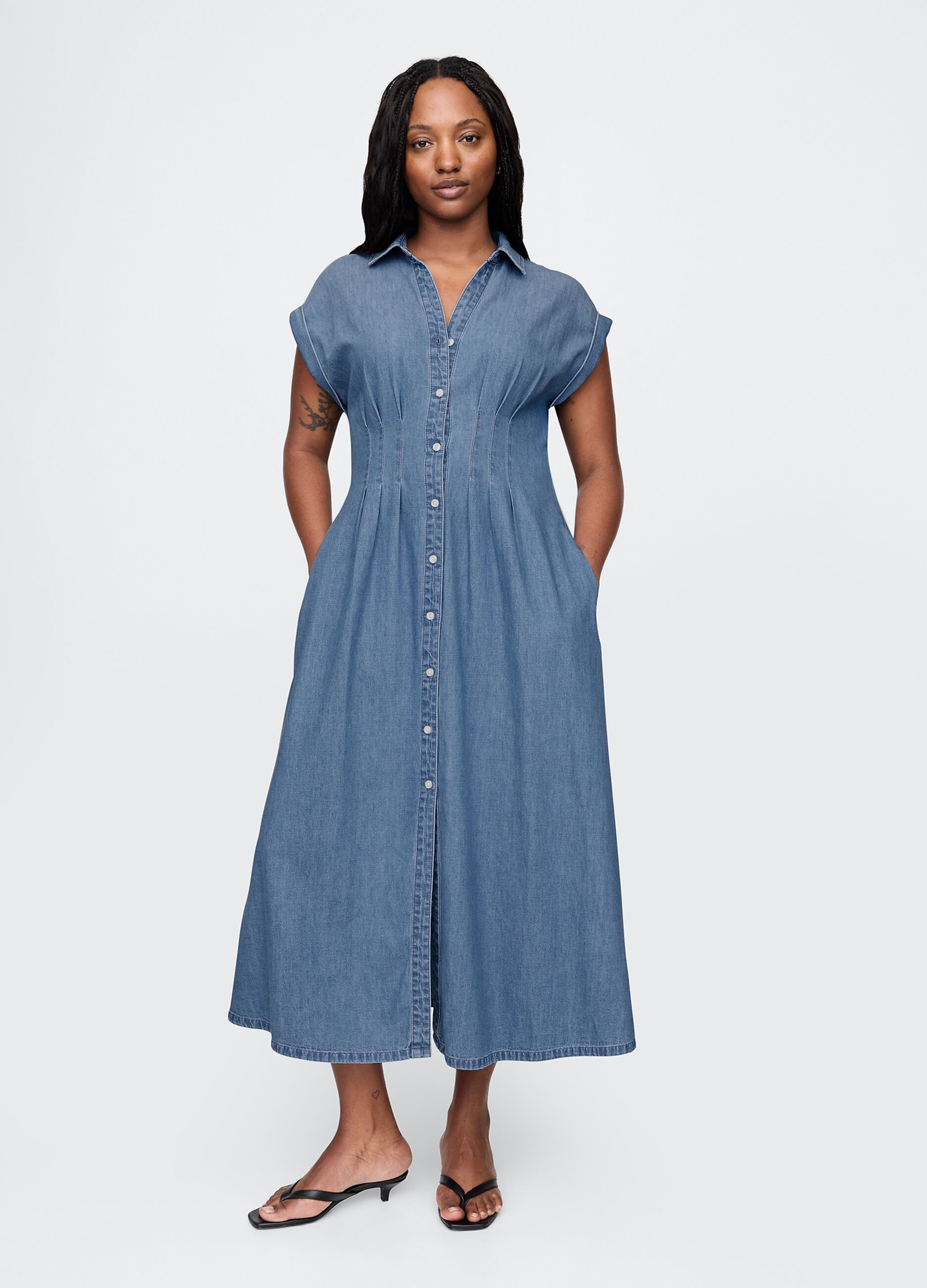 Abito lungo in denim Gap_4