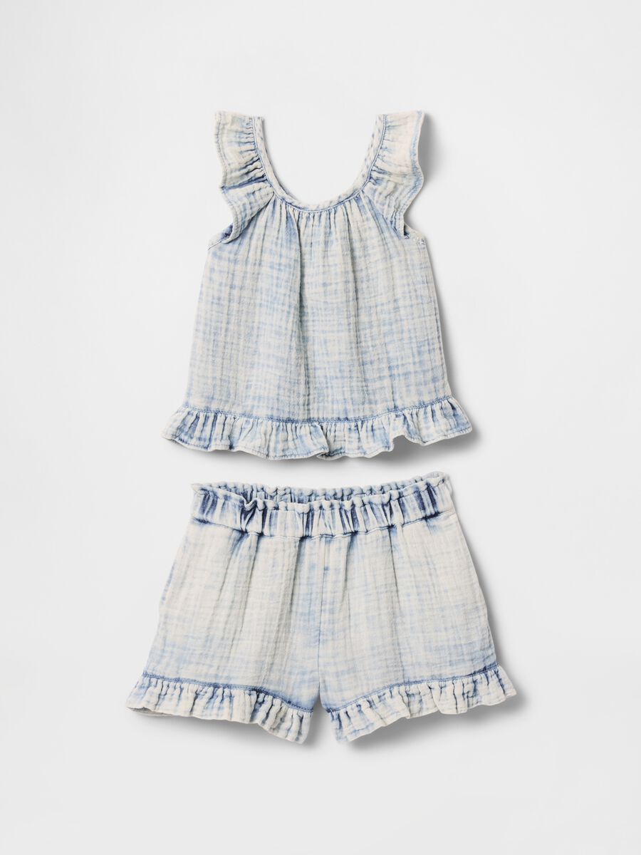 Completo estivo con top e pantaloncini a balze Bimba_1