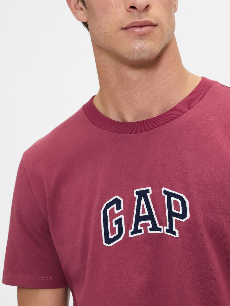 T-shirt rosa in cotone con logo Uomo_3