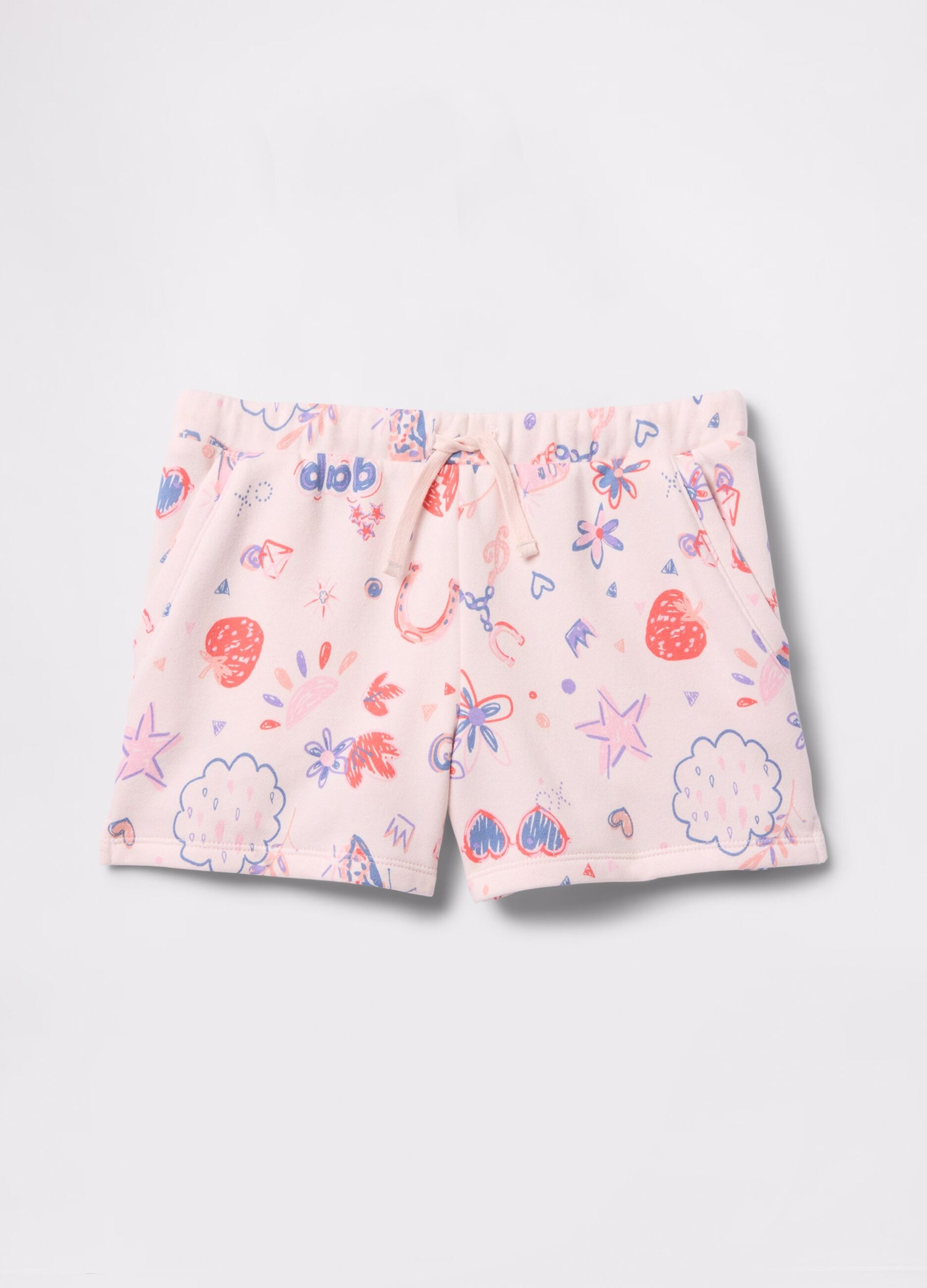 Shorts rosa con coulisse e stampa all-over_4
