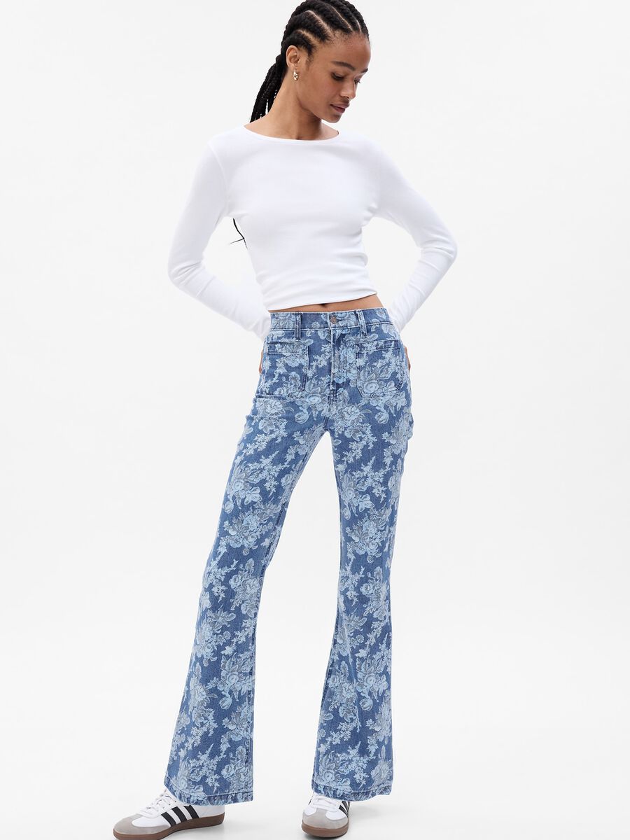 LoveShackFancy flare-fit jeans with print Woman_0