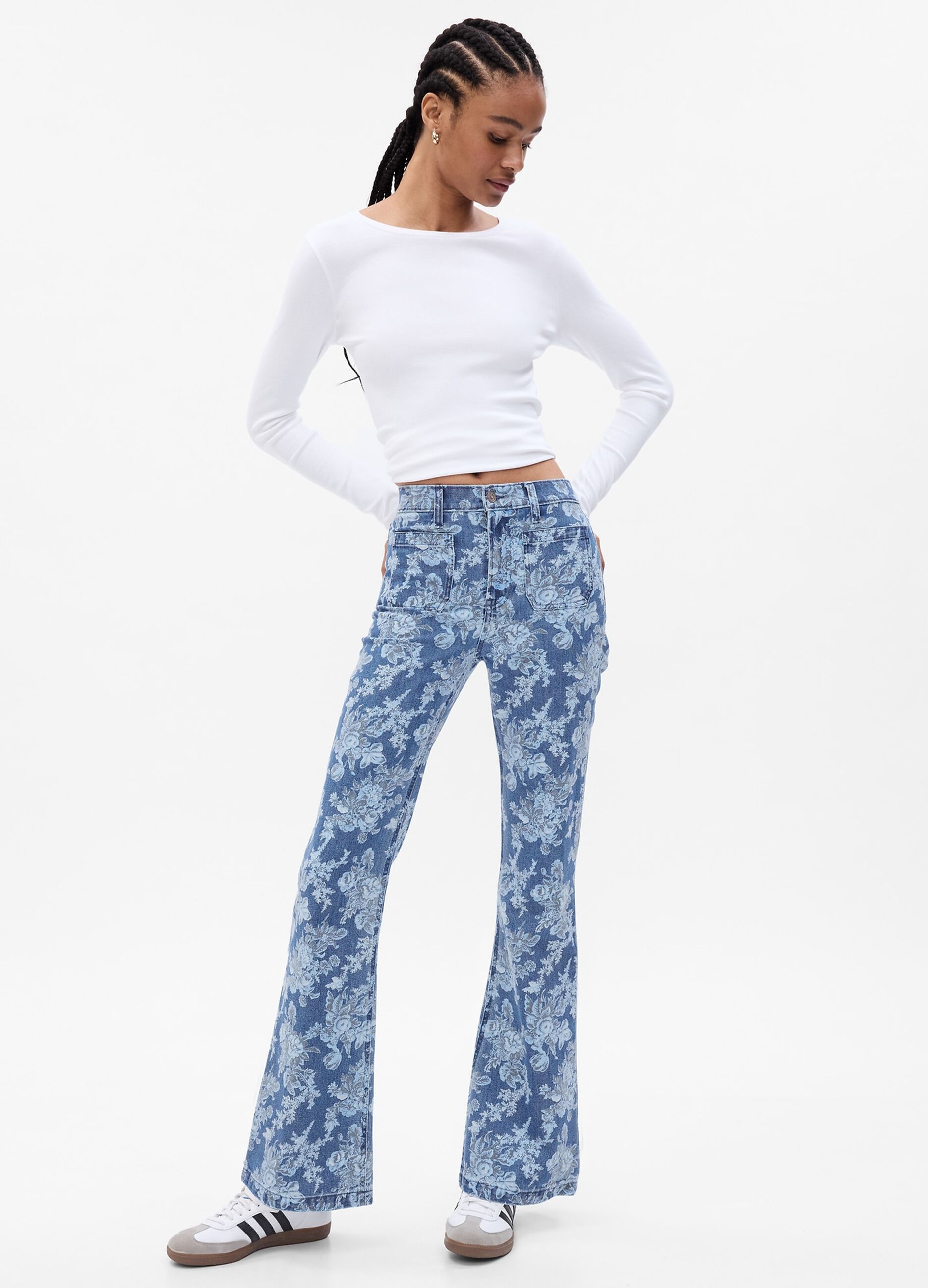 LoveShackFancy flare-fit jeans with print