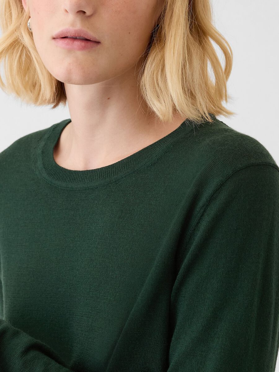 Merino wool pullover with round neck Woman_3