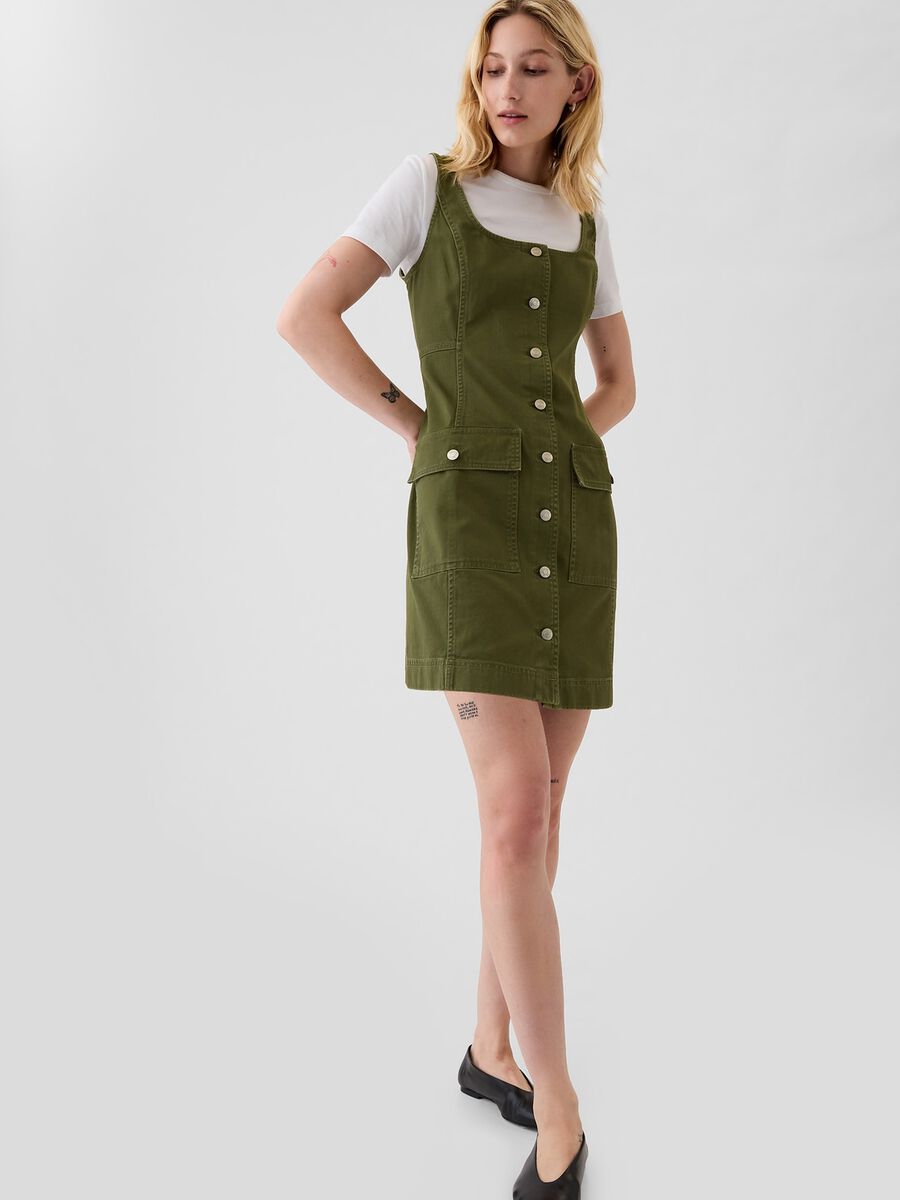 Vestito corto utility con bottoni Donna_0
