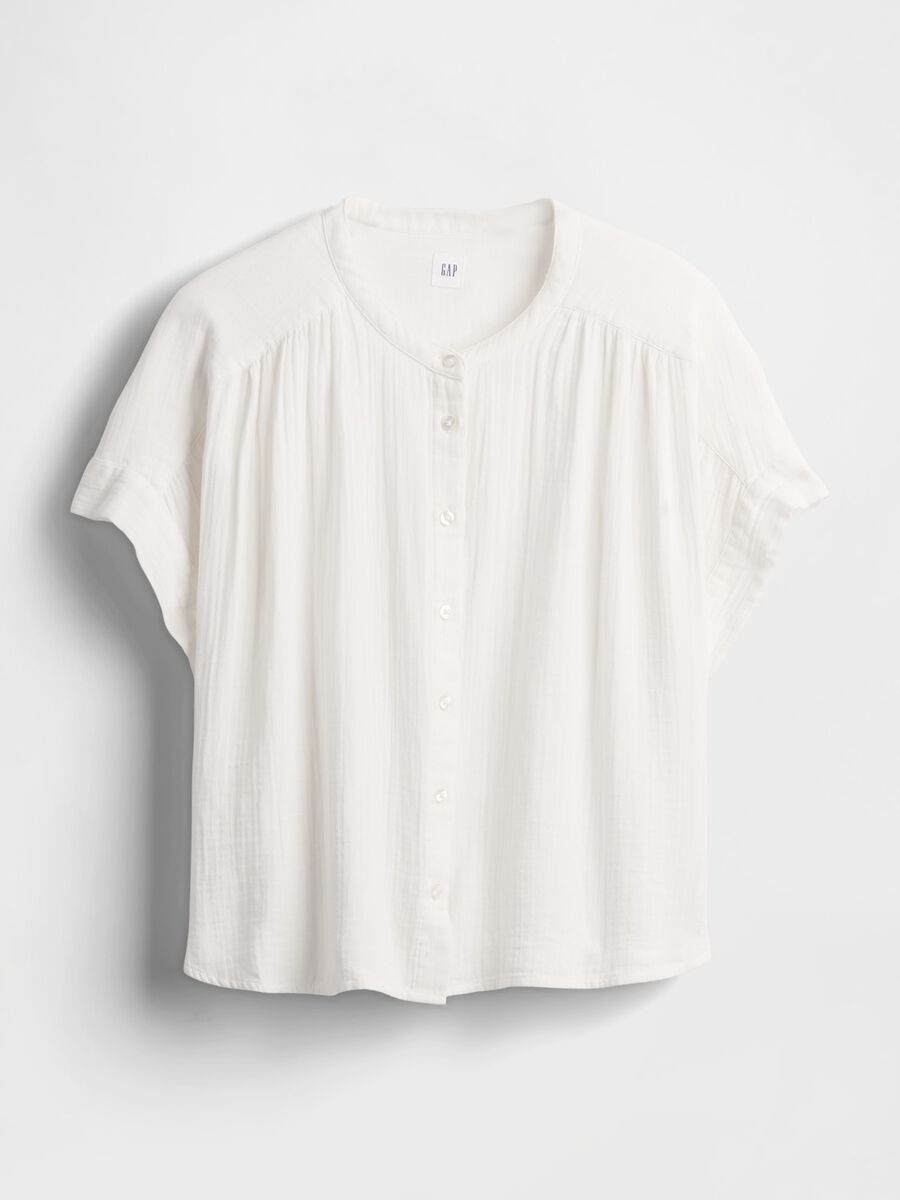 Camicia leggera bianco in tessuto Donna_4