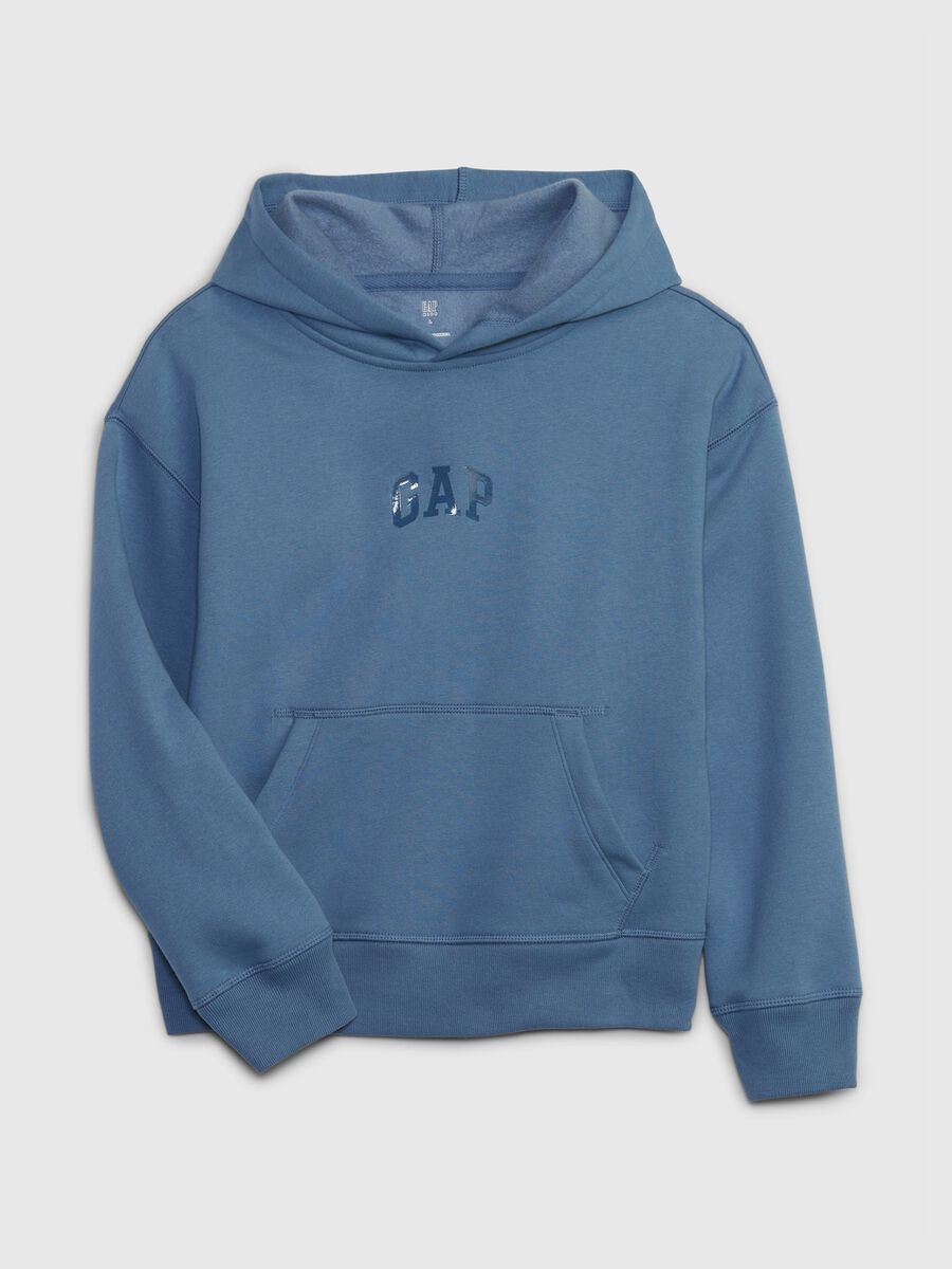 Cotton sweatshirt with hood and logo Boy_1
