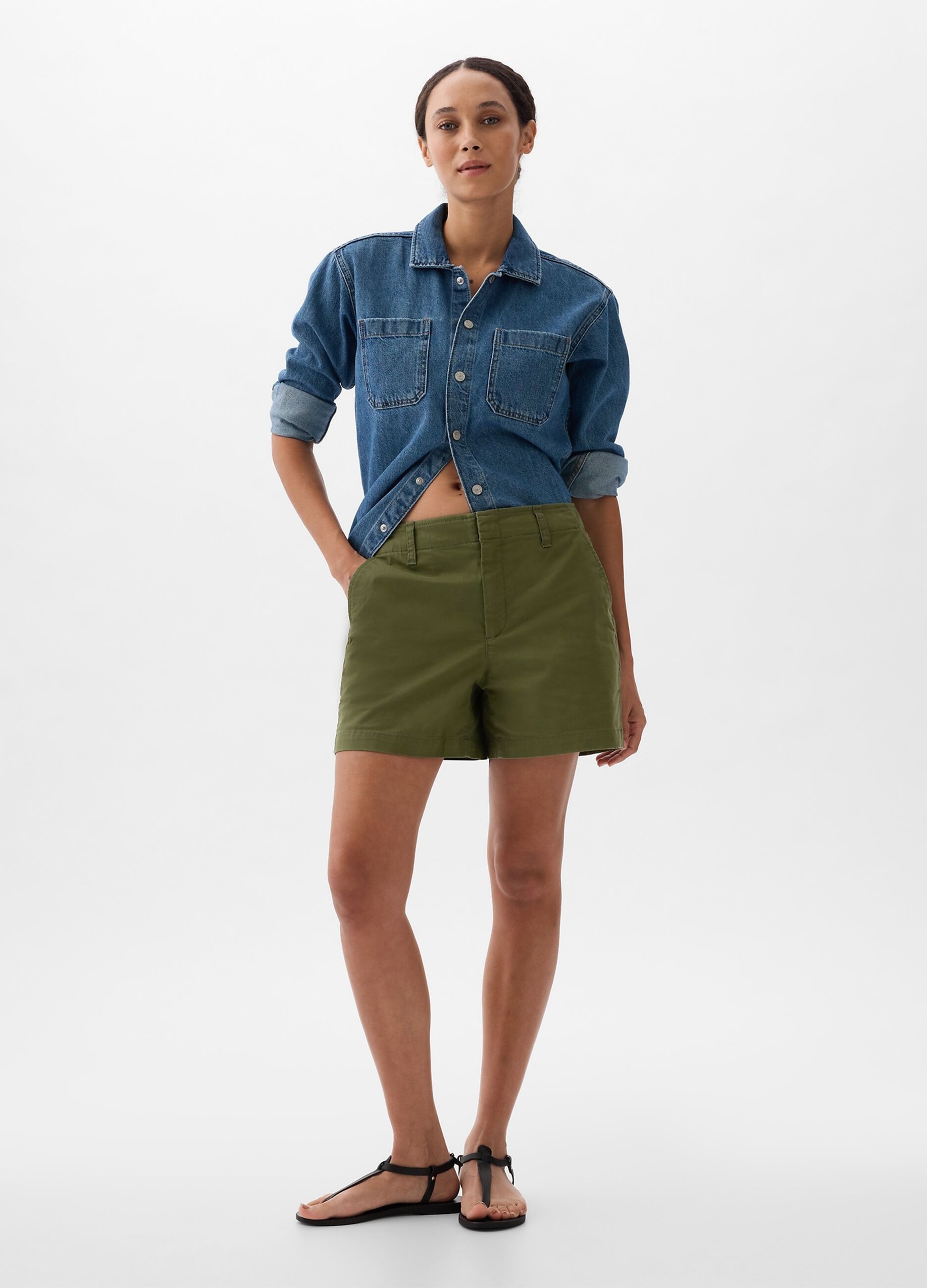 Shorts chino in cotone stretch