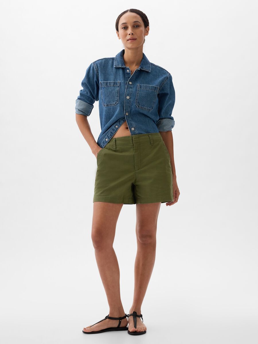 Chino shorts in stretch cotton Woman_0