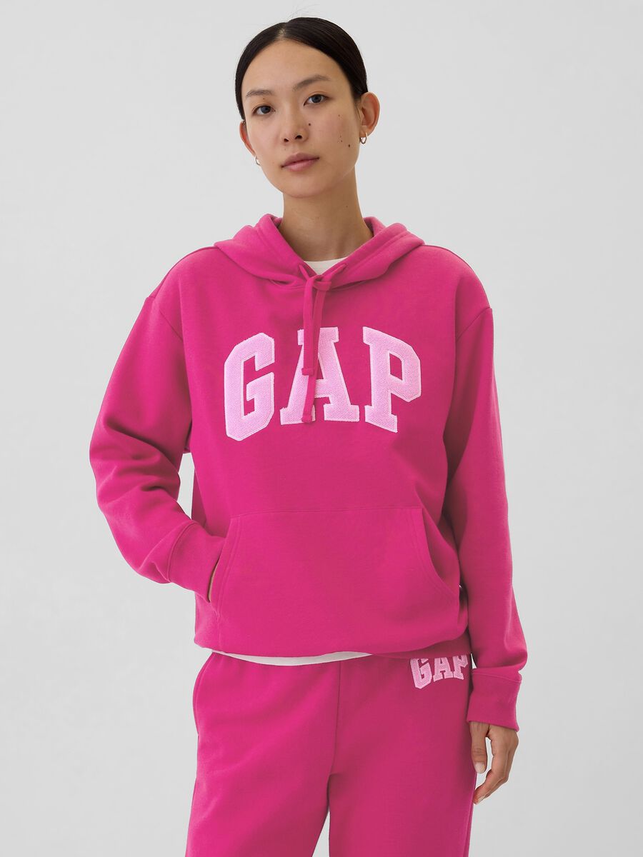 Felpa con cappuccio e logo Donna_0