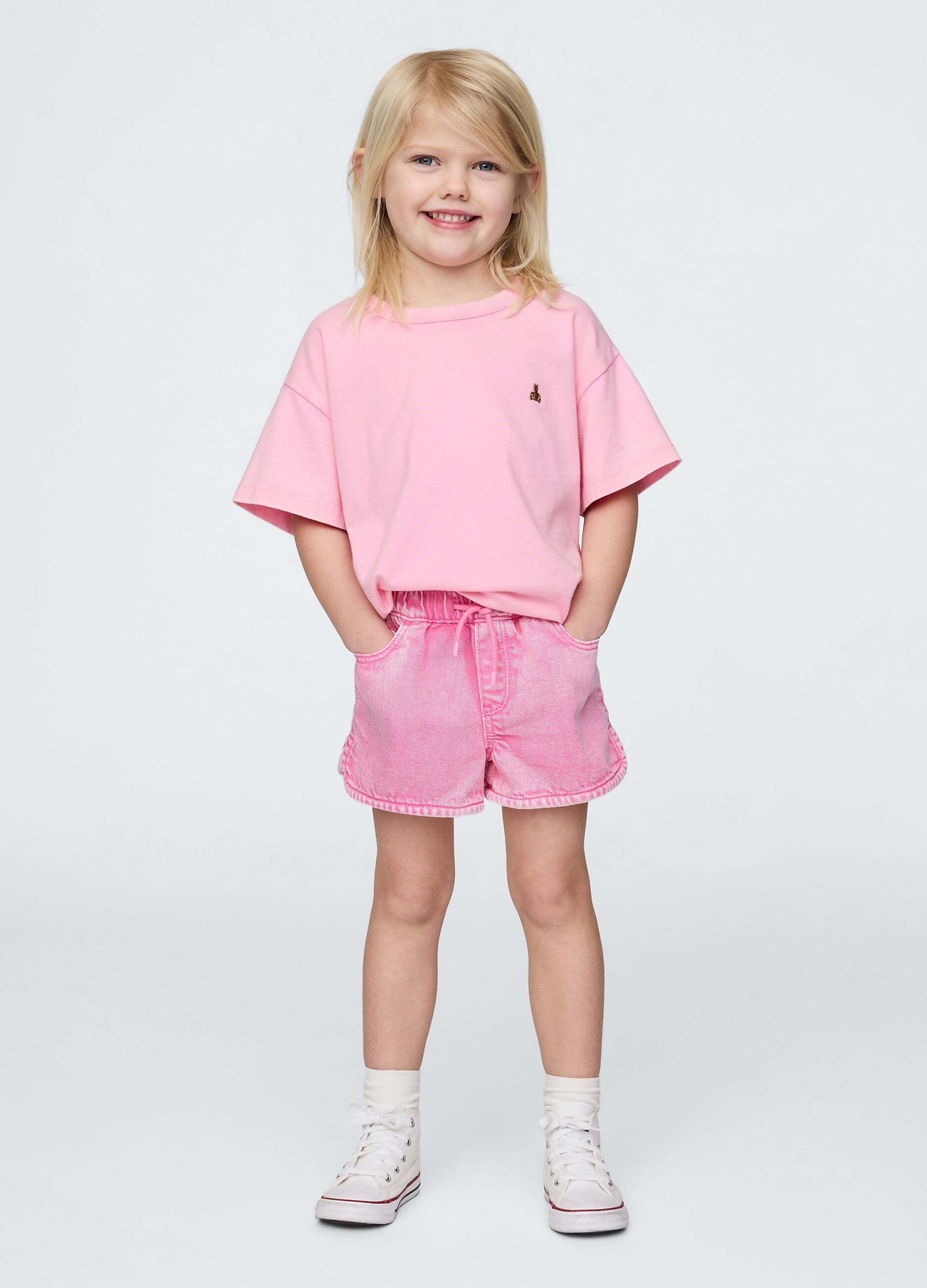 Shorts in denim rosa per bambina GAP Kids