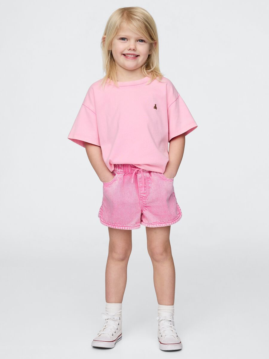 Shorts in denim rosa per bambina GAP Kids Bimba_0