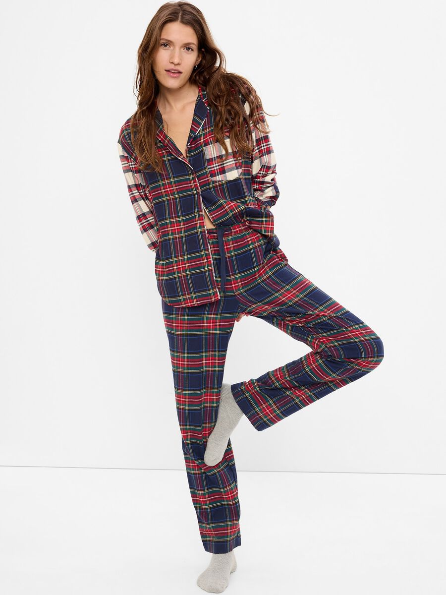 Full-length pyjamas in plaid flannel Woman_0