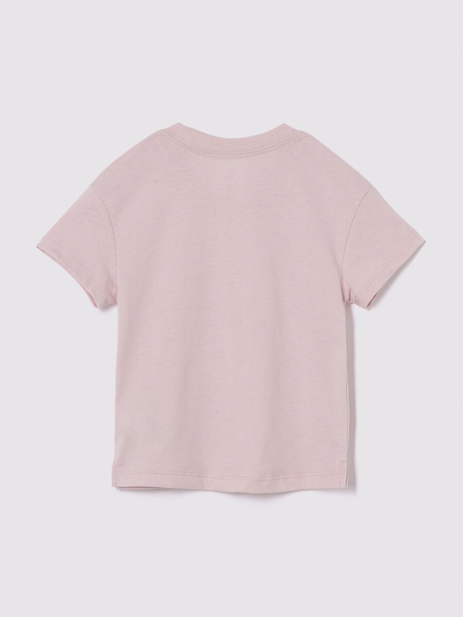 T-shirt rosa a maniche corte con stampa animali Bimba_1